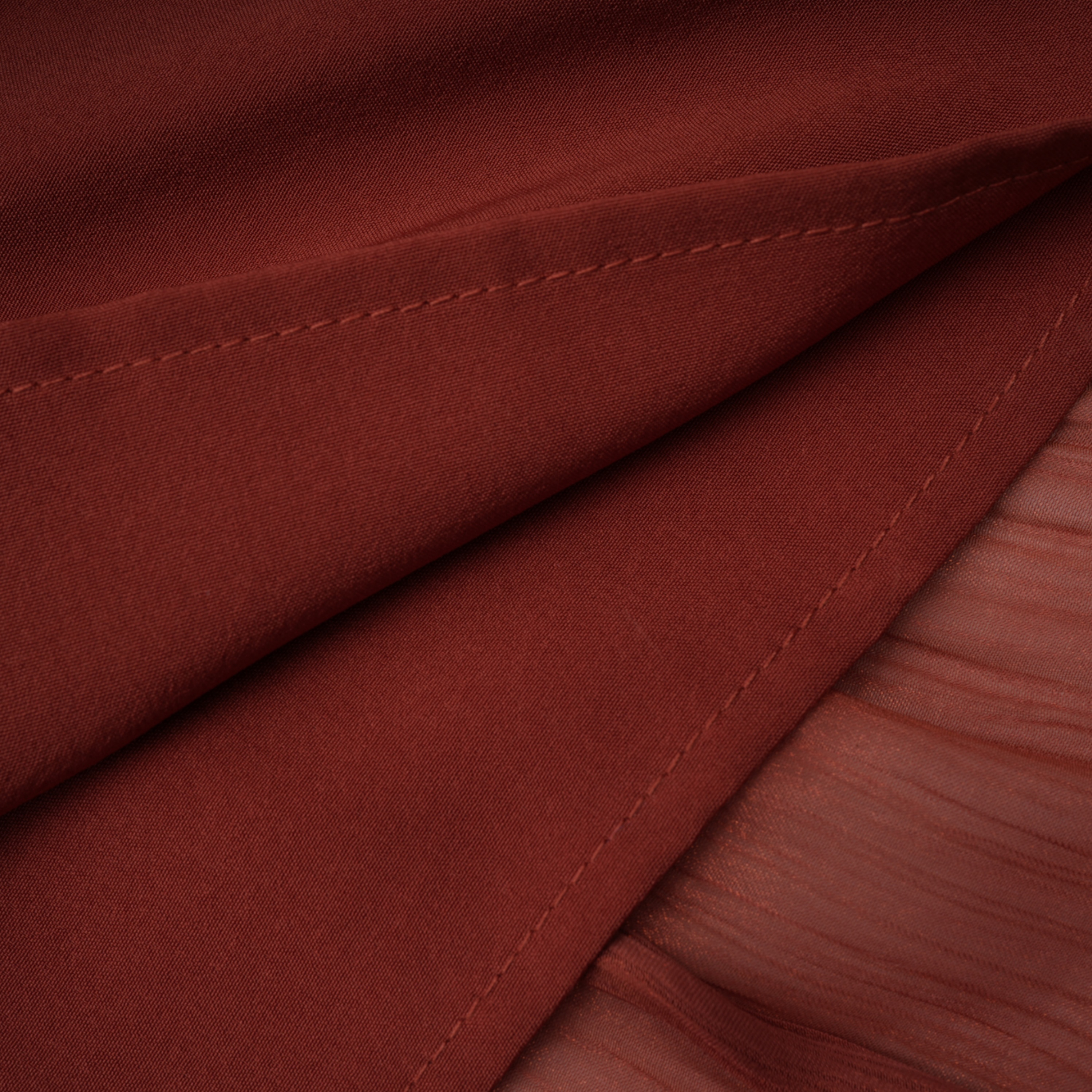 Merve Rust Brown Draped Ruched Maxi Dress