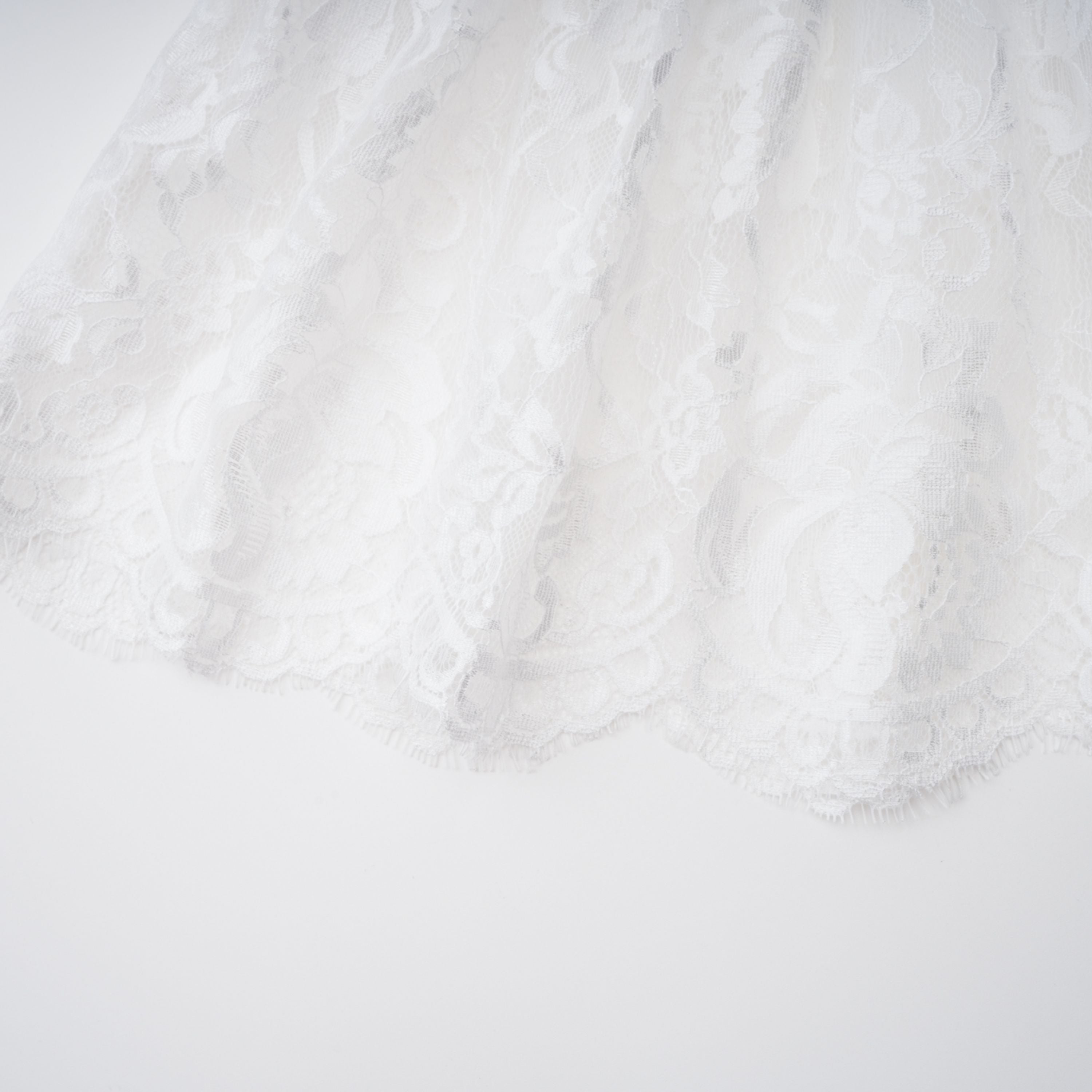 White Lace Convertible Gown with Detachable Skirt