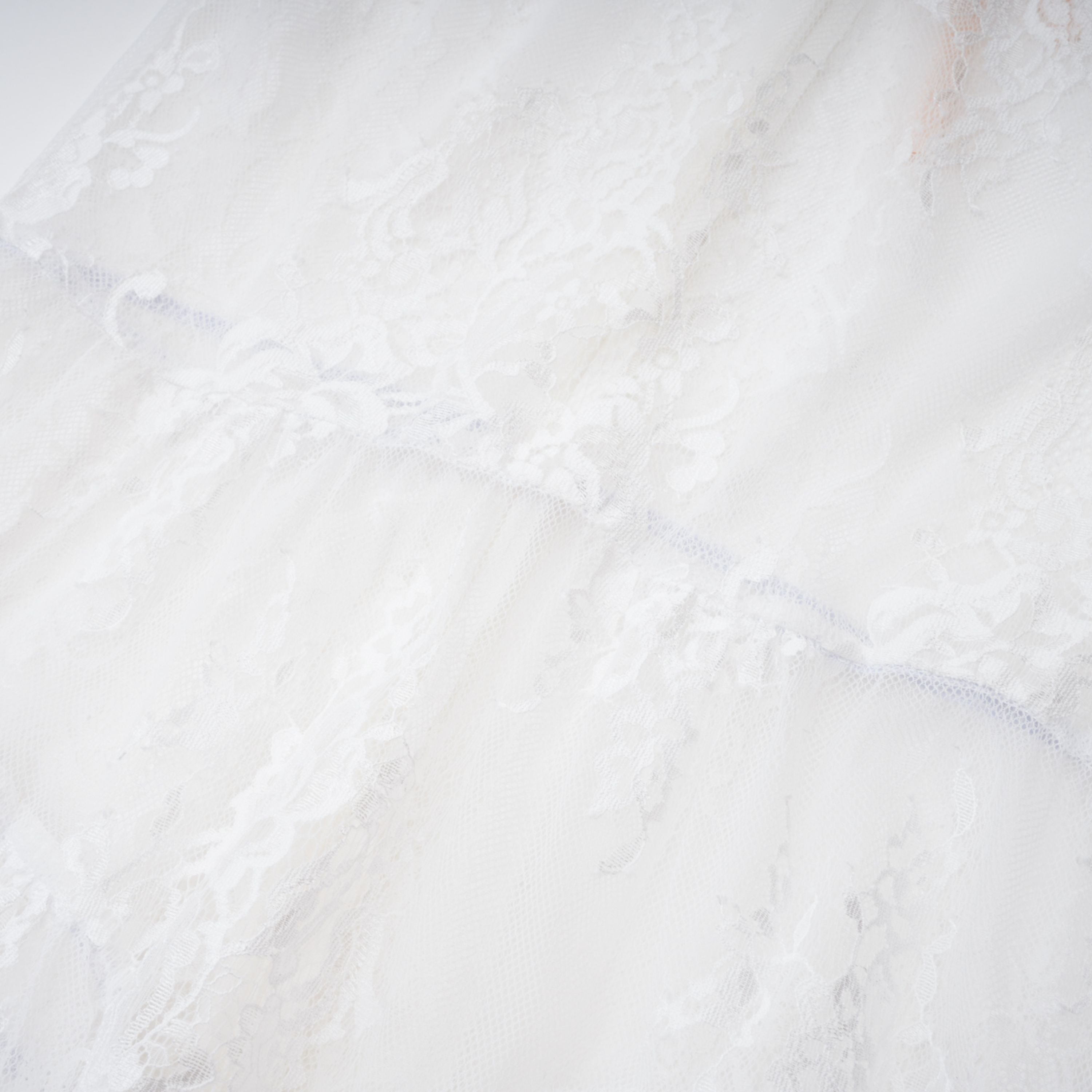 White Lace Convertible Gown with Detachable Skirt