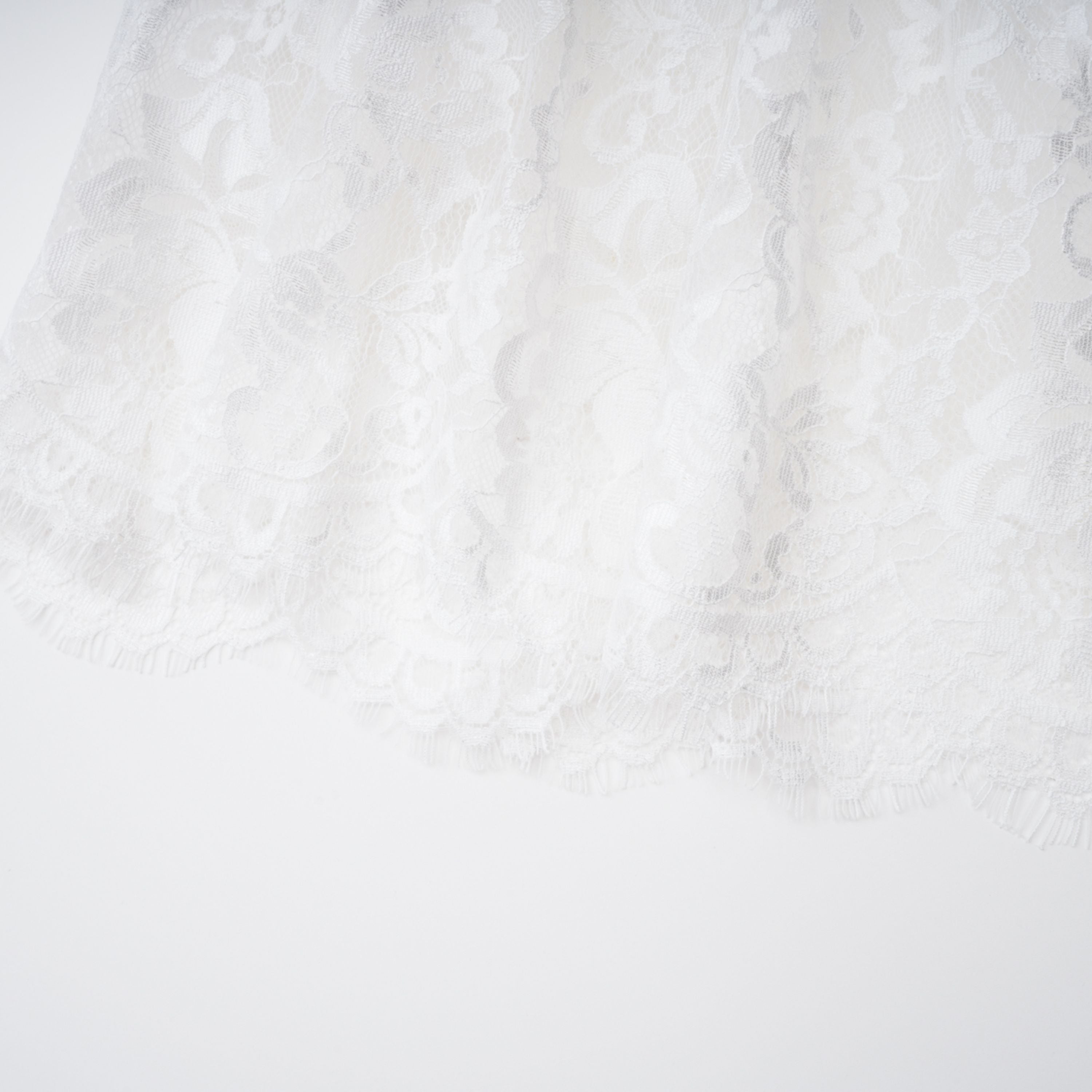 White Lace Convertible Gown with Long Sleeves