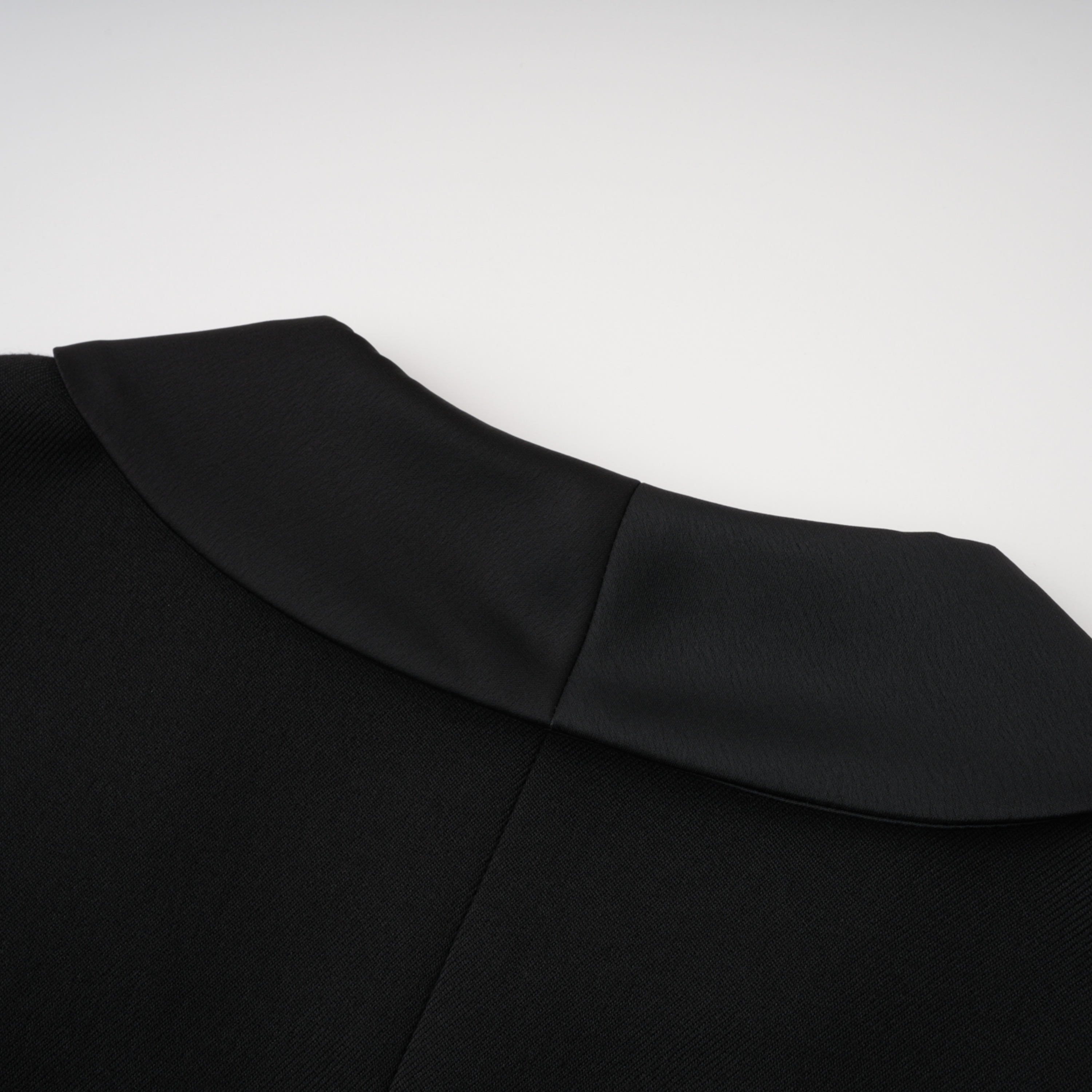 Mirela Black Asymmetrical Plunge Neck Midi Dress