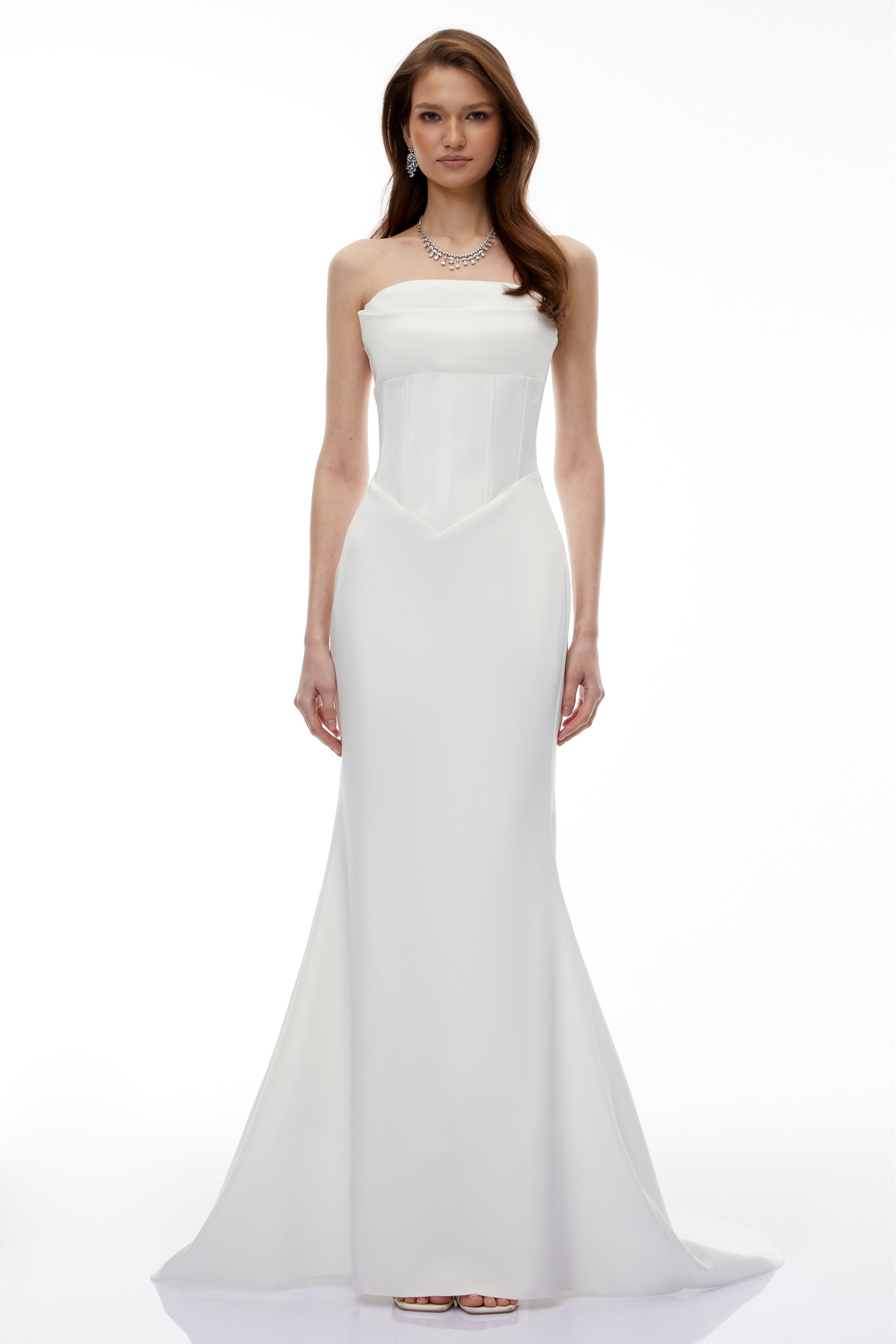 White Off Shoulder Corset Maxi Dress