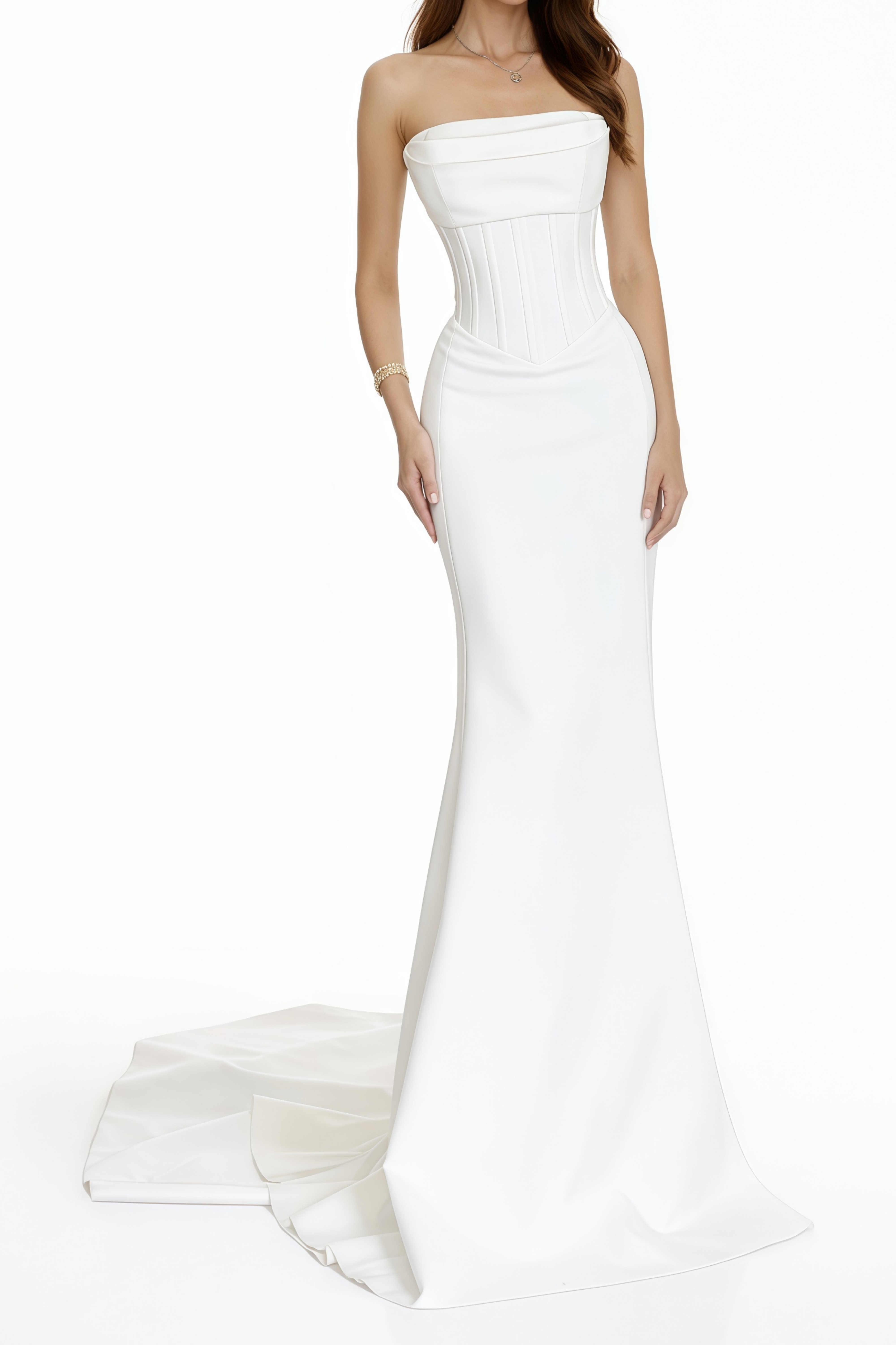White Off Shoulder Corset Maxi Dress