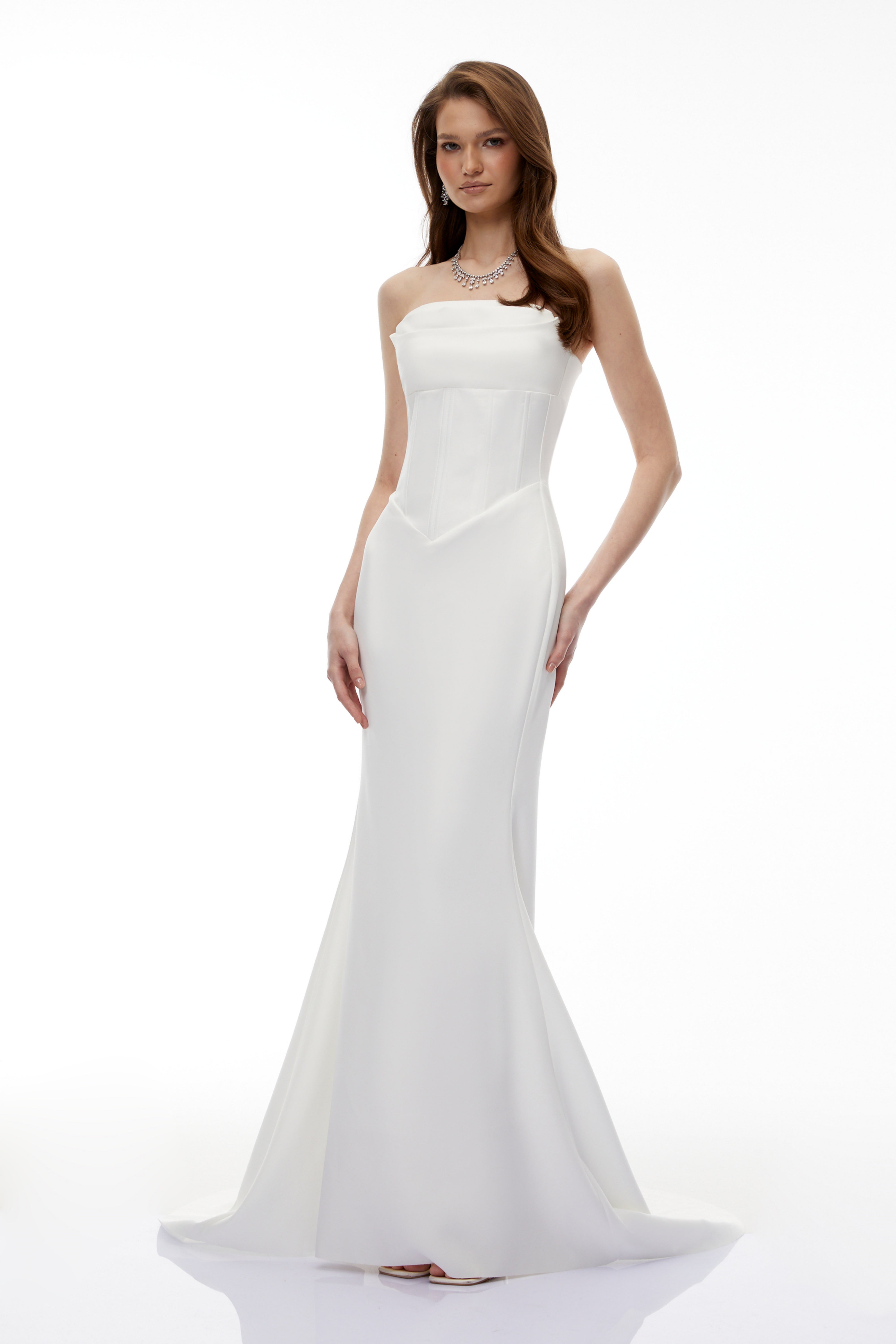White Off Shoulder Corset Maxi Dress