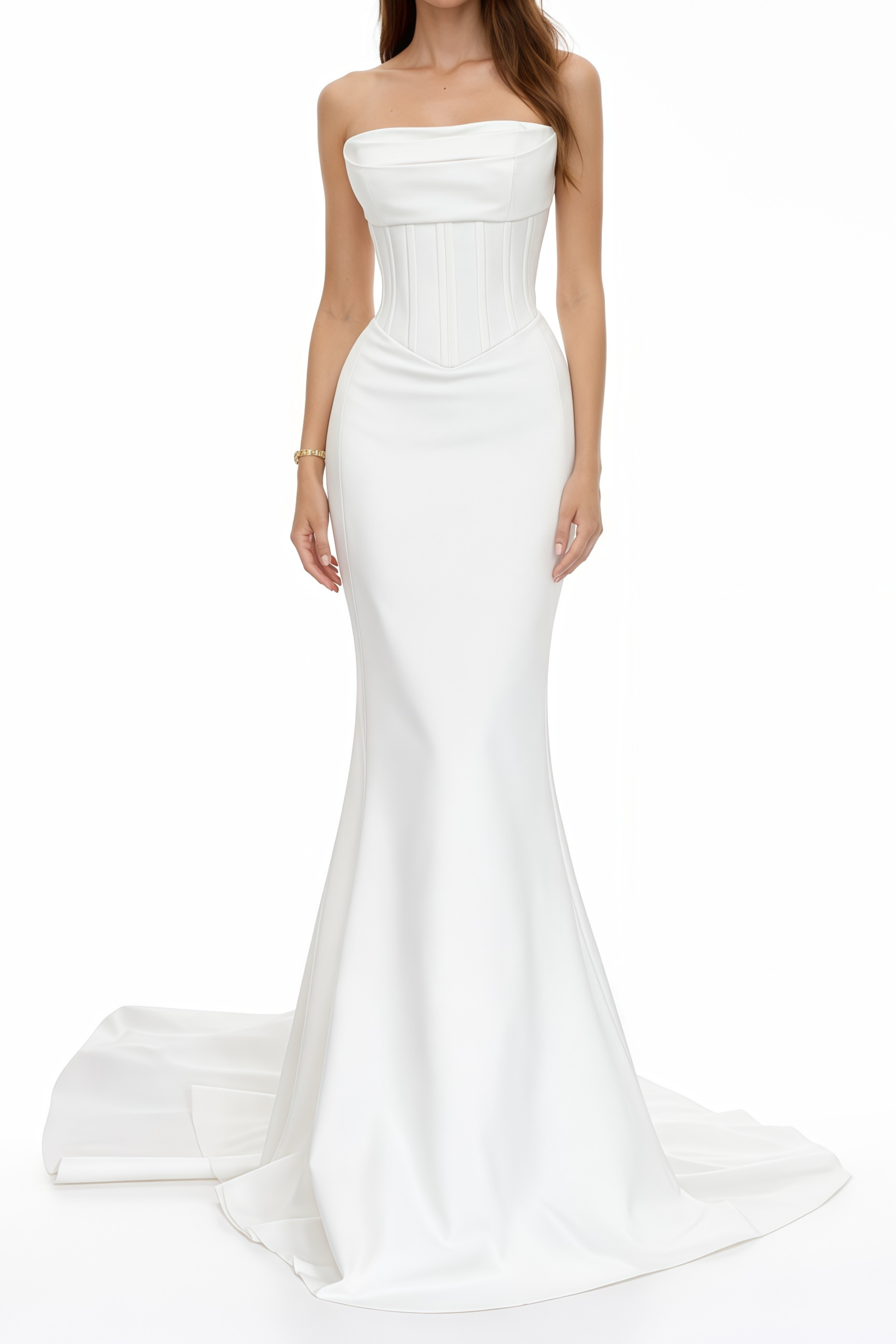 White Off Shoulder Corset Maxi Dress
