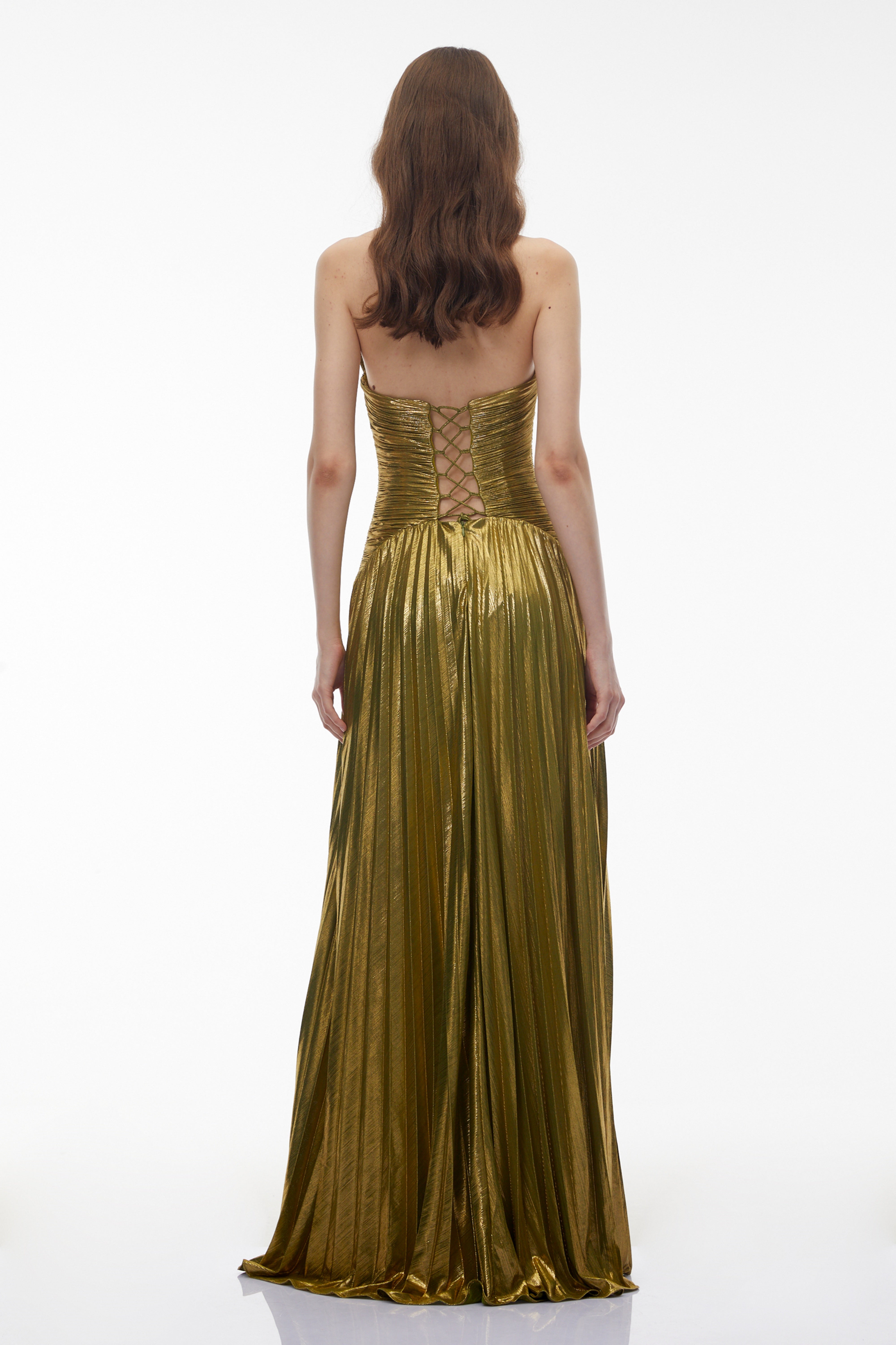 Green Halterneck Ruched Maxi Dress