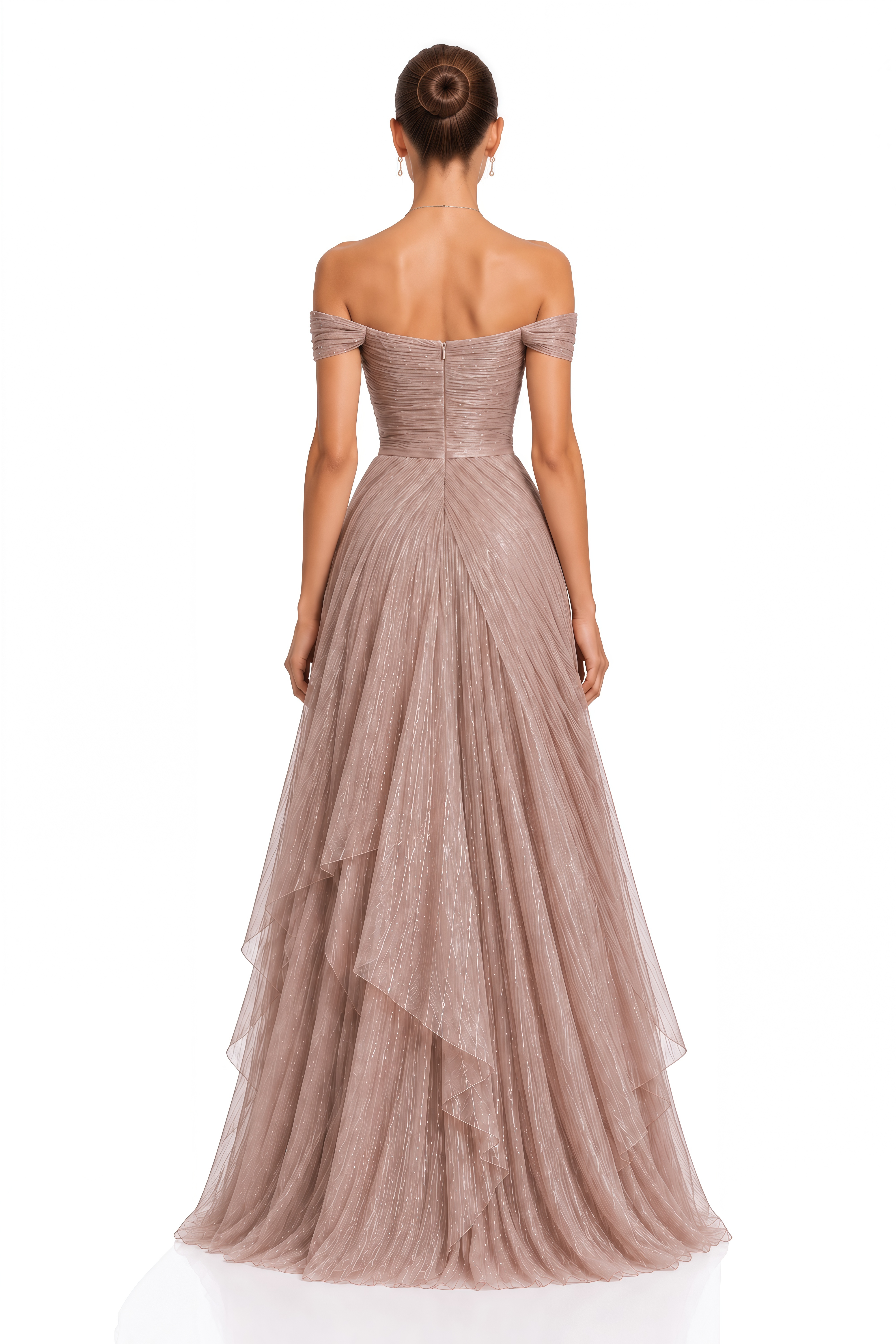 Natalie Dusty Rose Off Shoulder Ruffle Maxi Dress