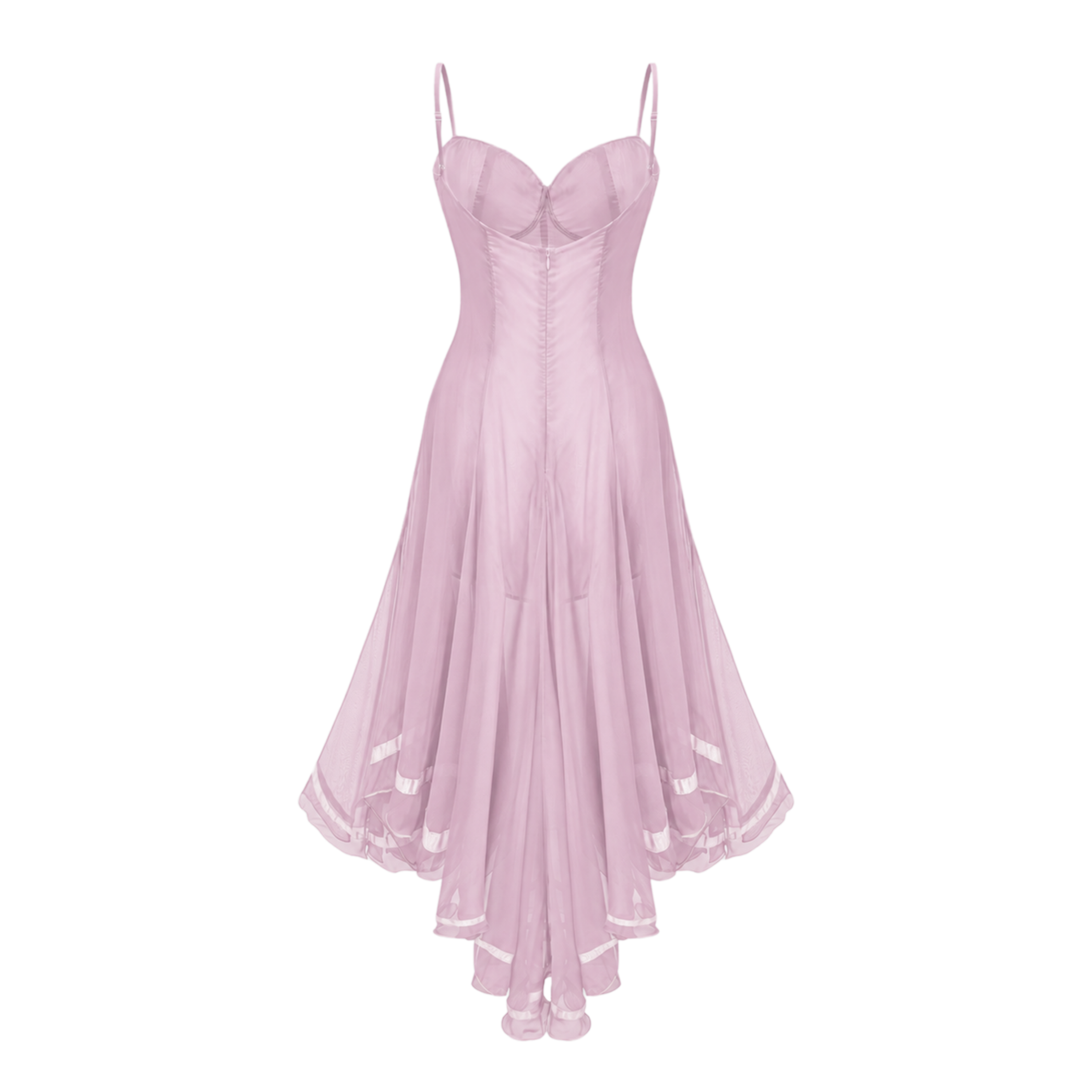 Nuria Pink Asymmetrical Midi Dress