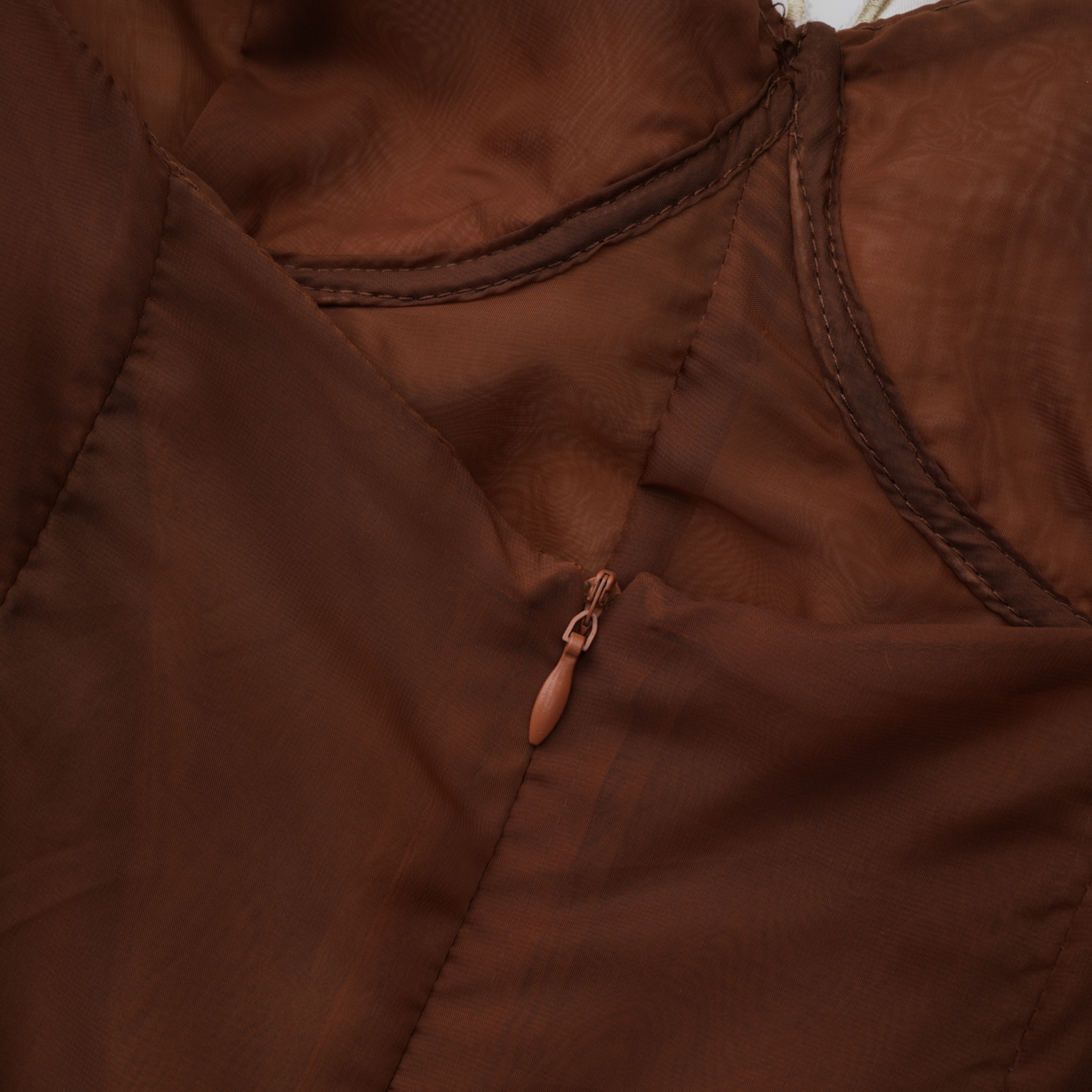 Nuria Rust Brown Asymmetrical Midi Dress