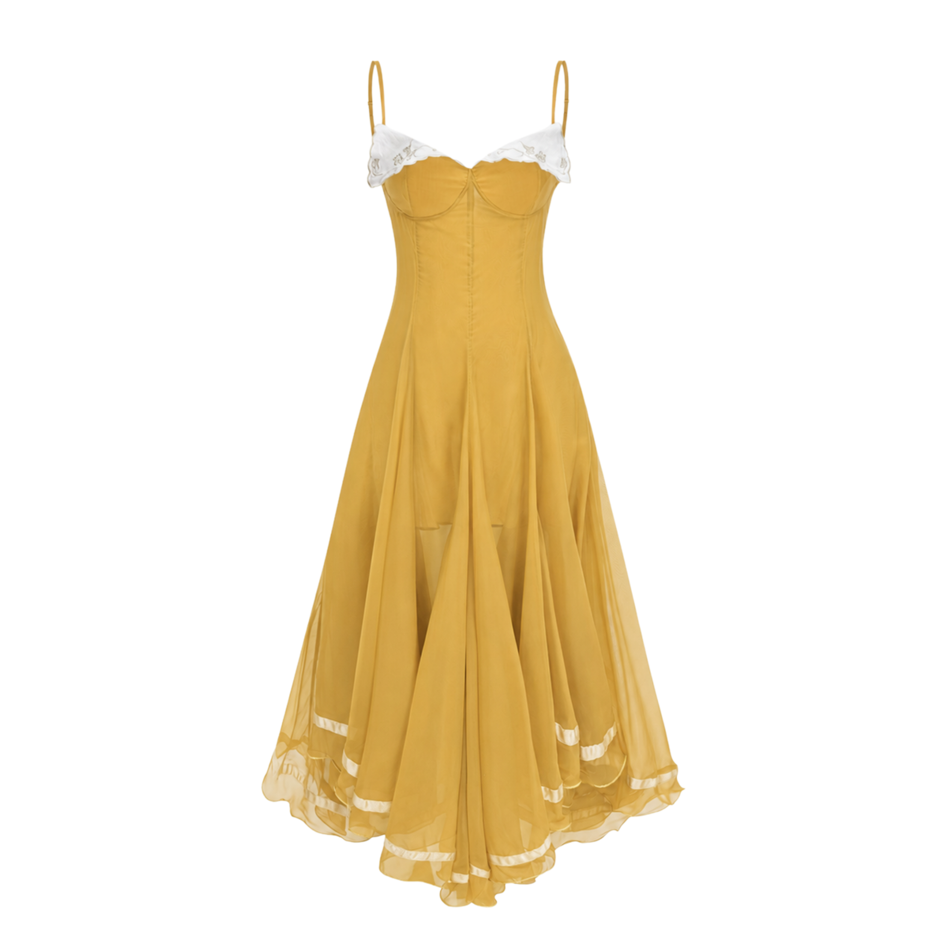 Nuria Yellow Asymmetrical Midi Dress