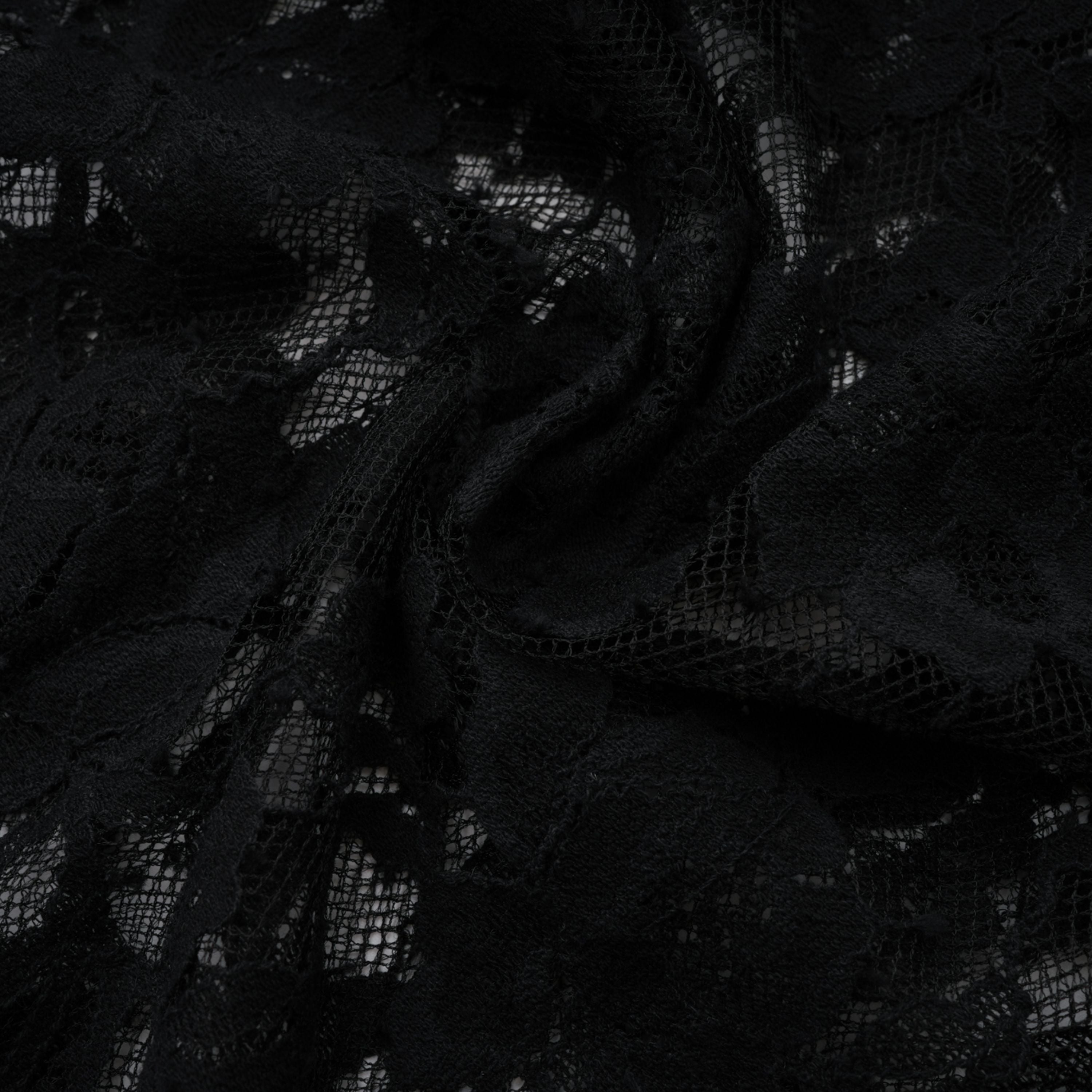 Olesya Black Semi Sheer Lace Maxi Dress