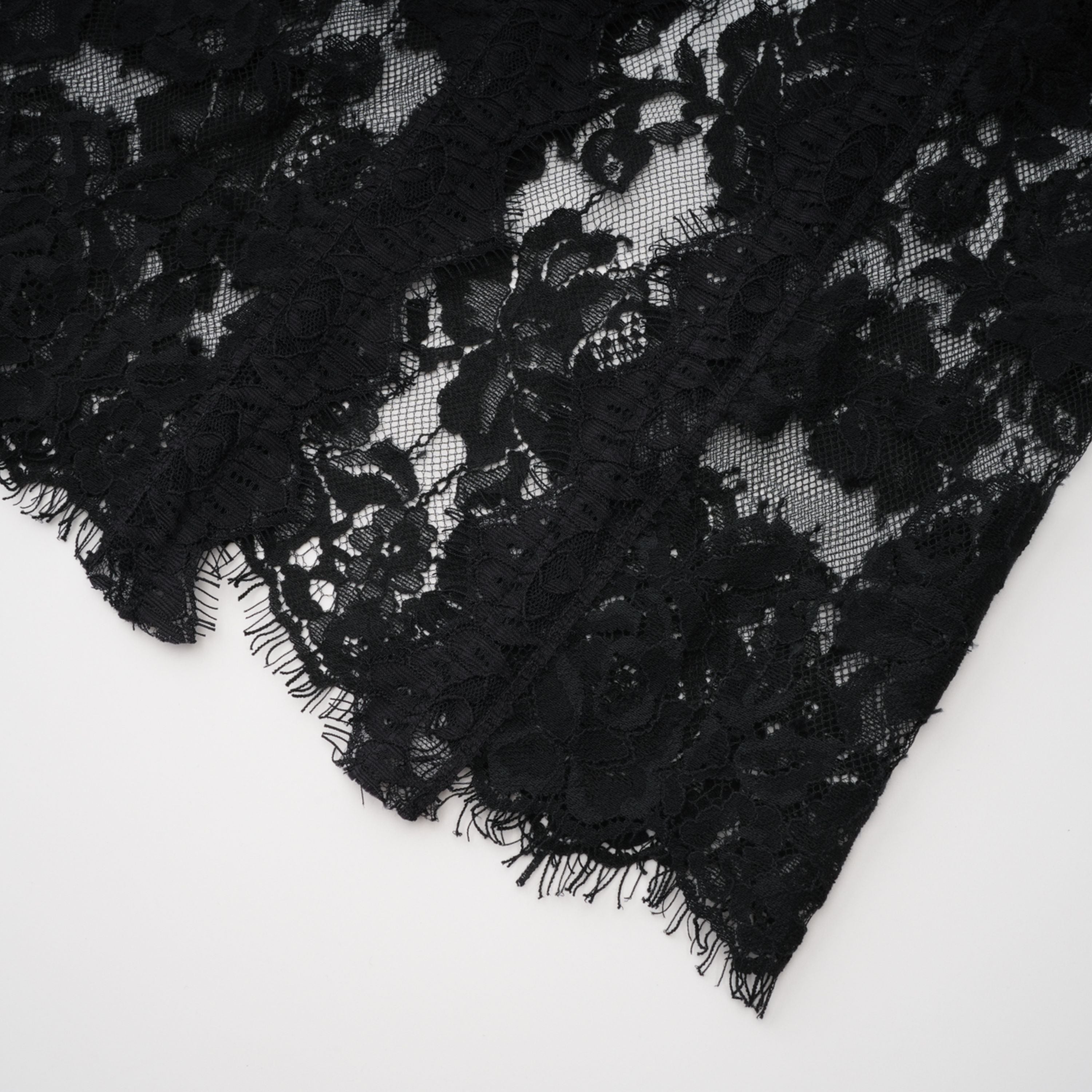 Olesya Black Semi Sheer Lace Maxi Dress
