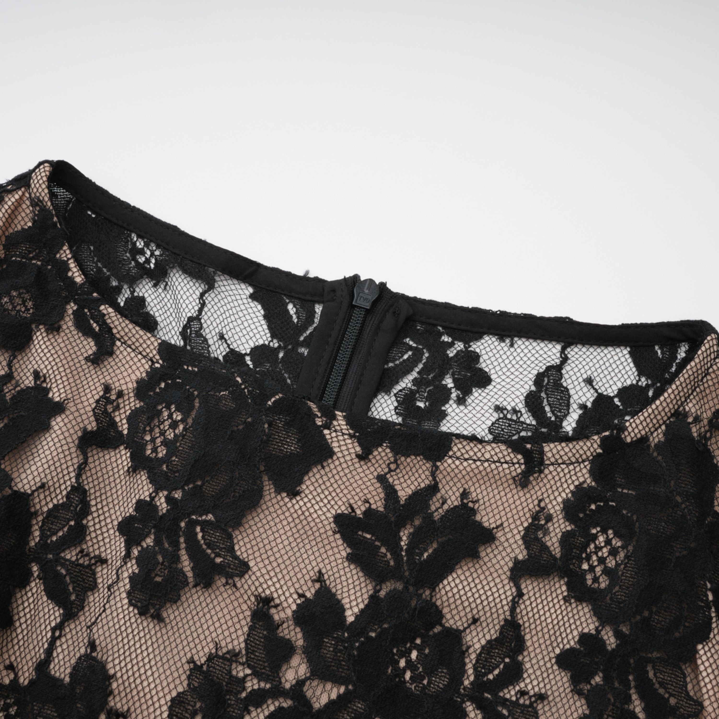 Olesya Black Semi Sheer Lace Maxi Dress