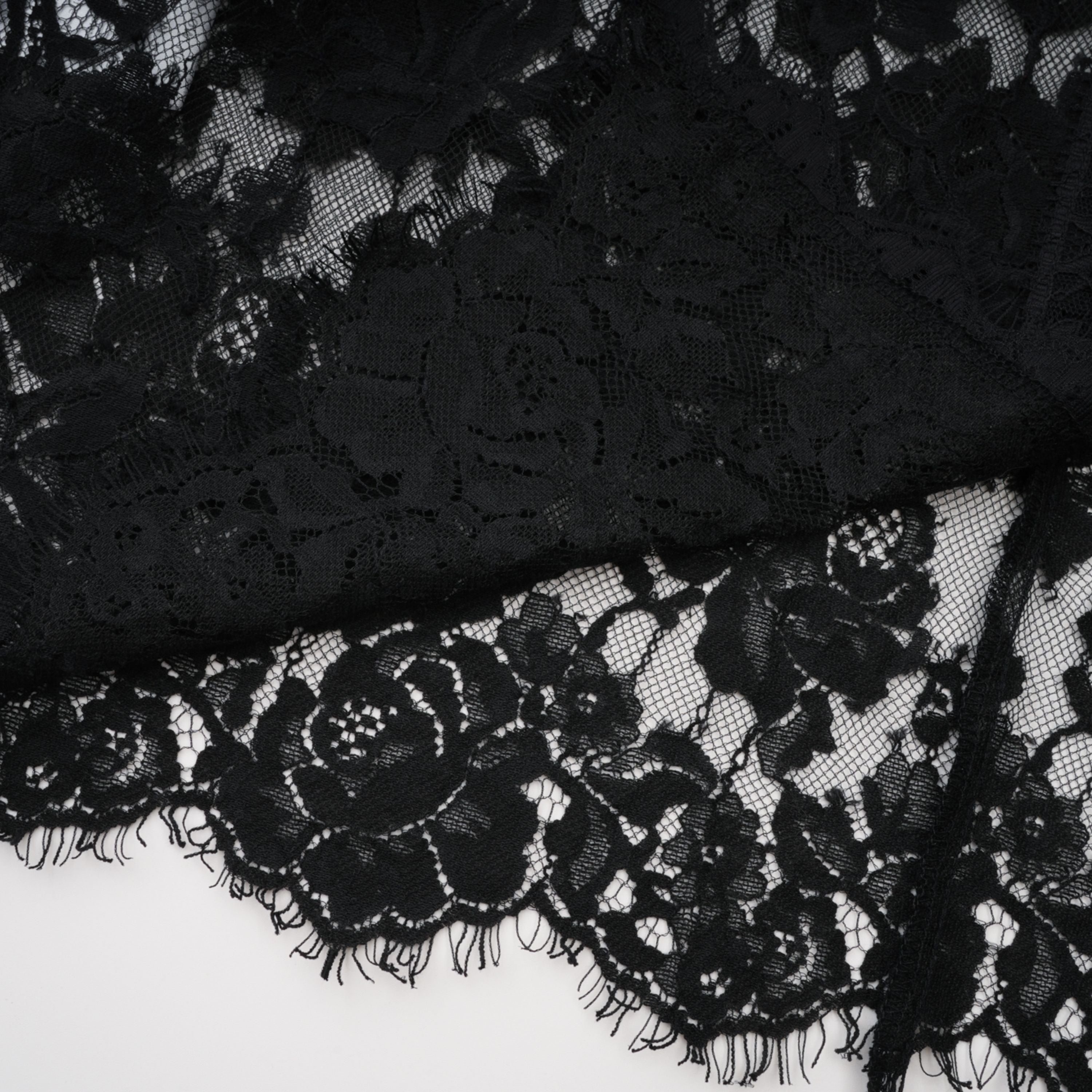 Olesya Black Semi Sheer Lace Maxi Dress