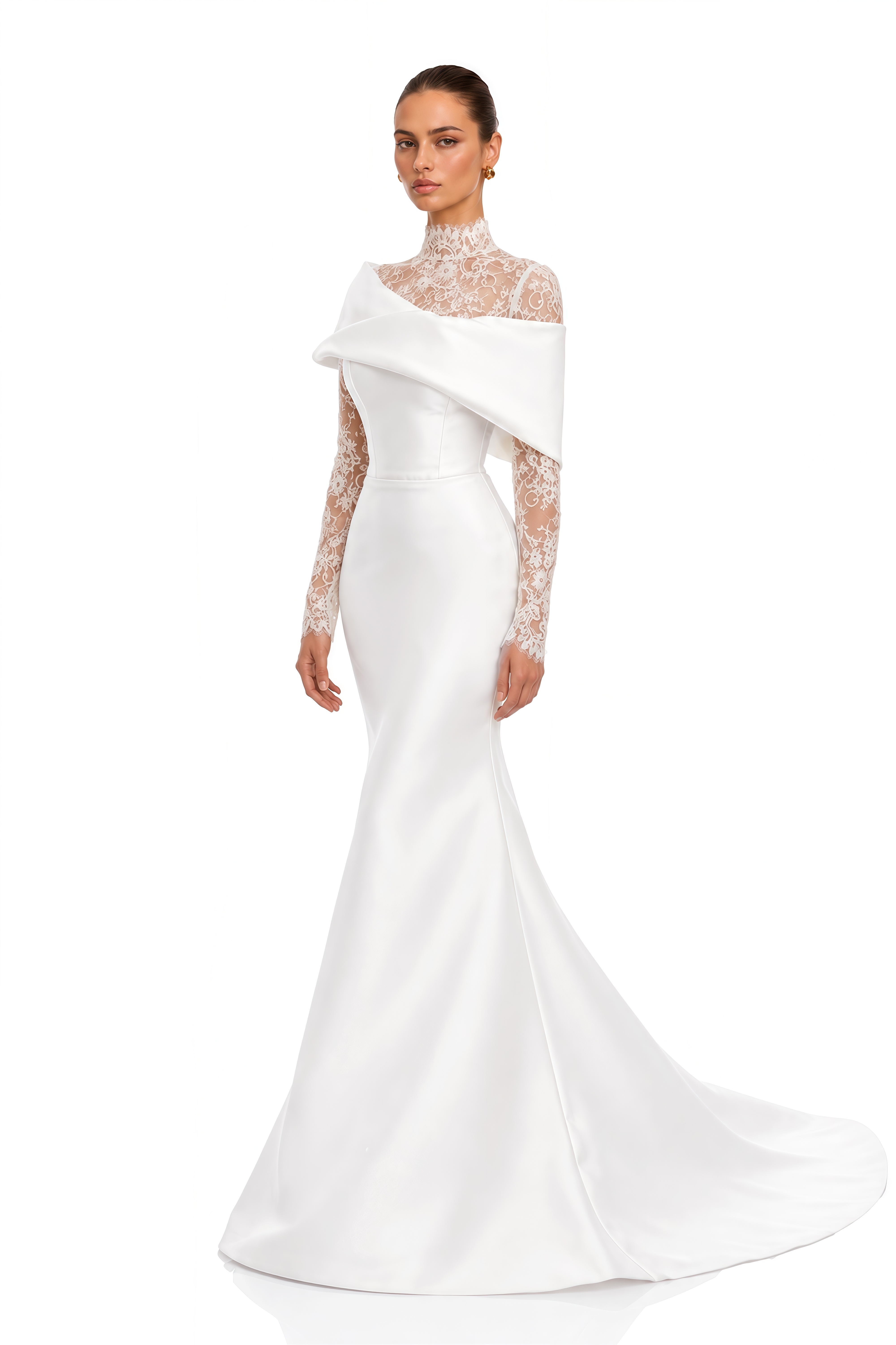 Ophelia Ivory Lace Off Shoulder Mermaid Maxi Dress