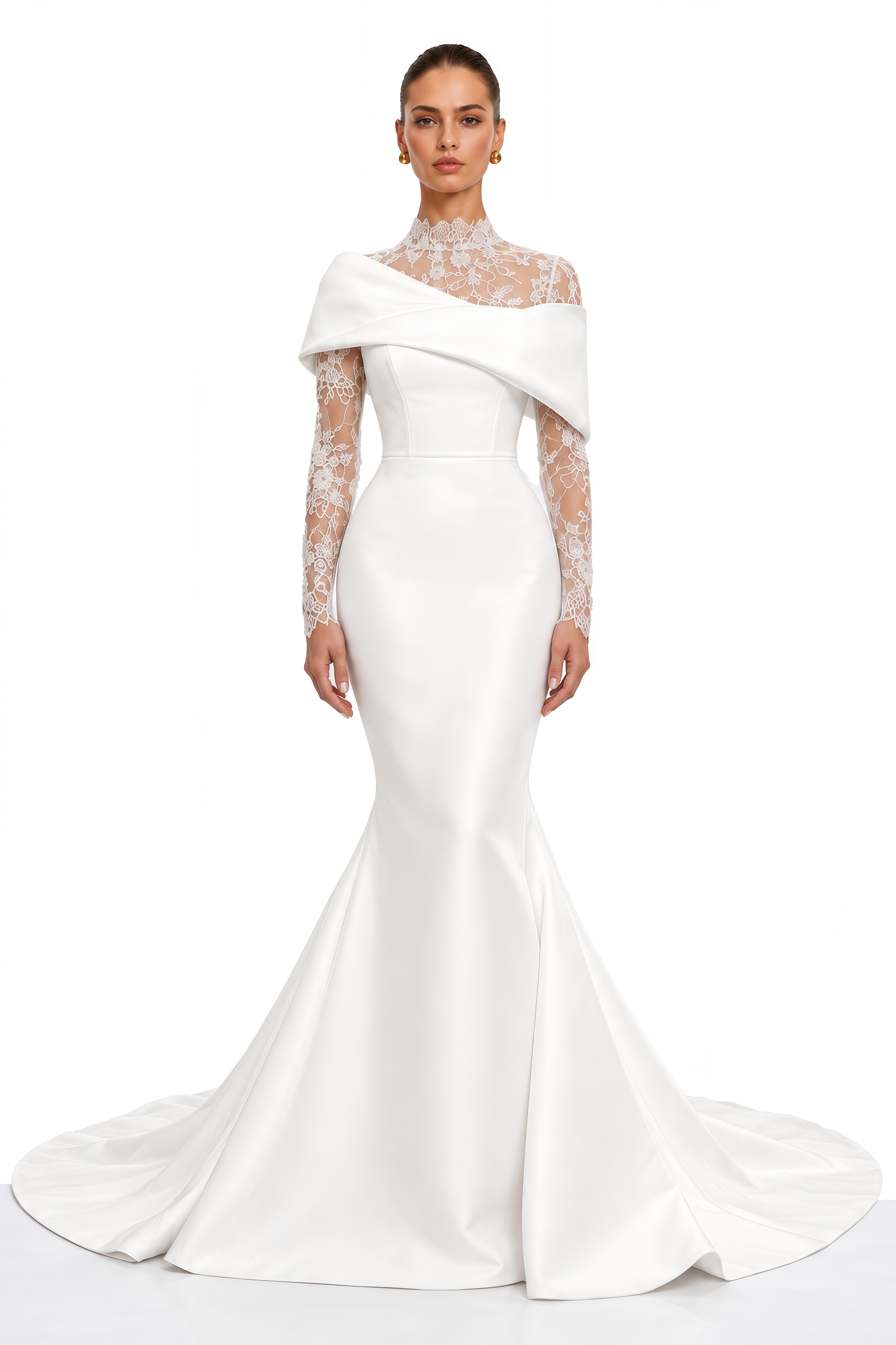 Ophelia Ivory Lace Off Shoulder Mermaid Maxi Dress