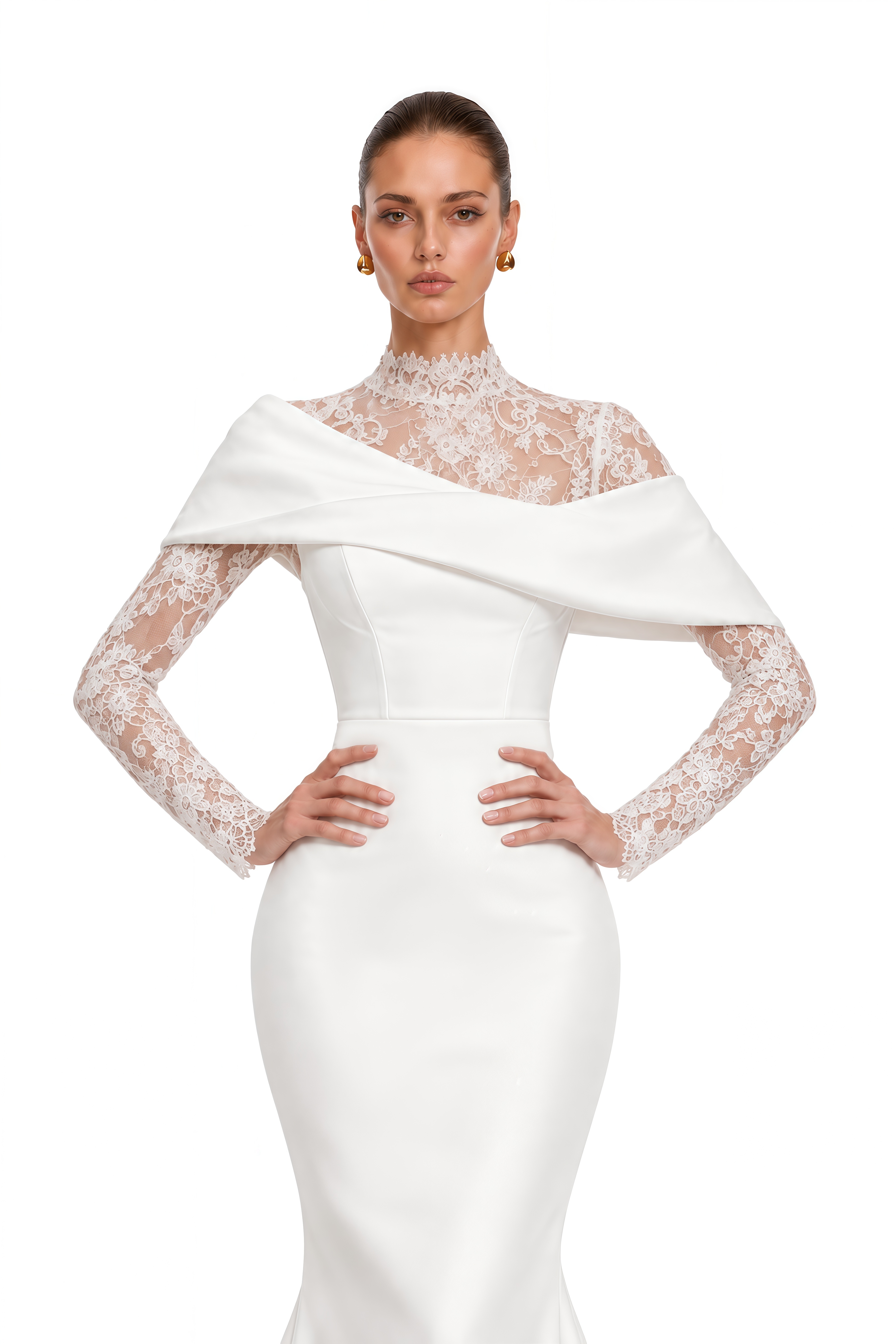 Ophelia Ivory Lace Off Shoulder Mermaid Maxi Dress