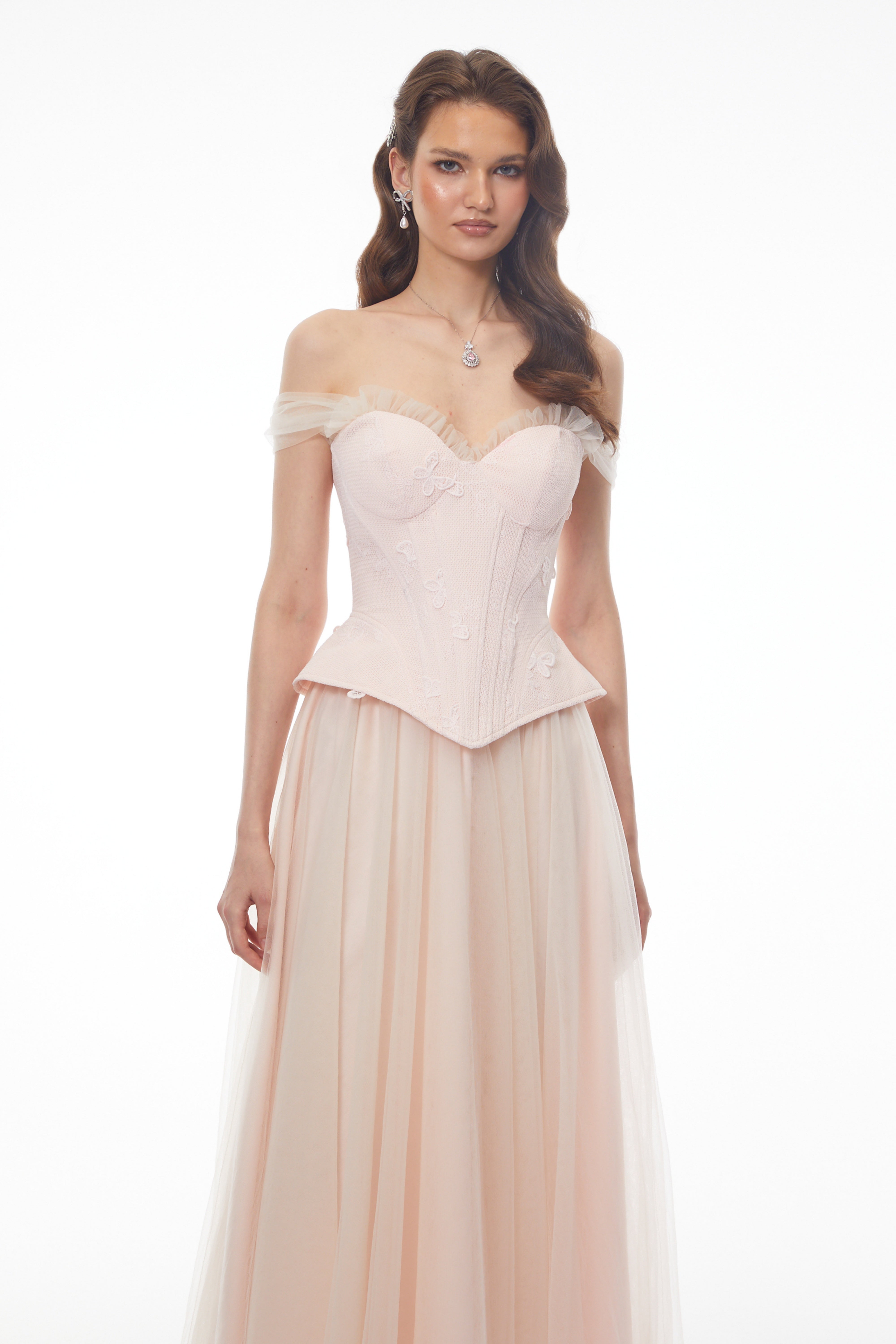 Ornella Pink Sweetheart Top & Skirt Set