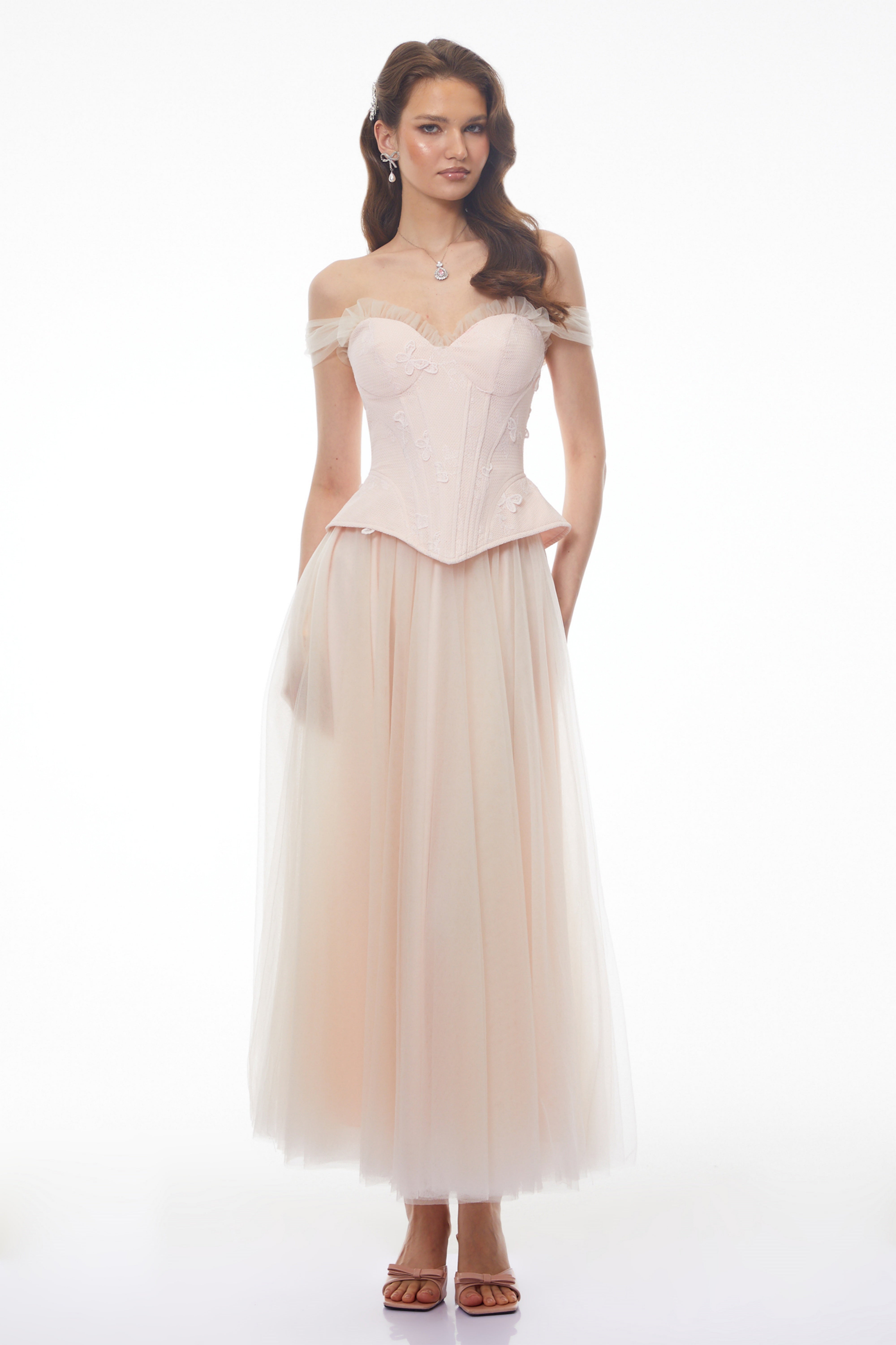Ornella Pink Sweetheart Top & Skirt Set