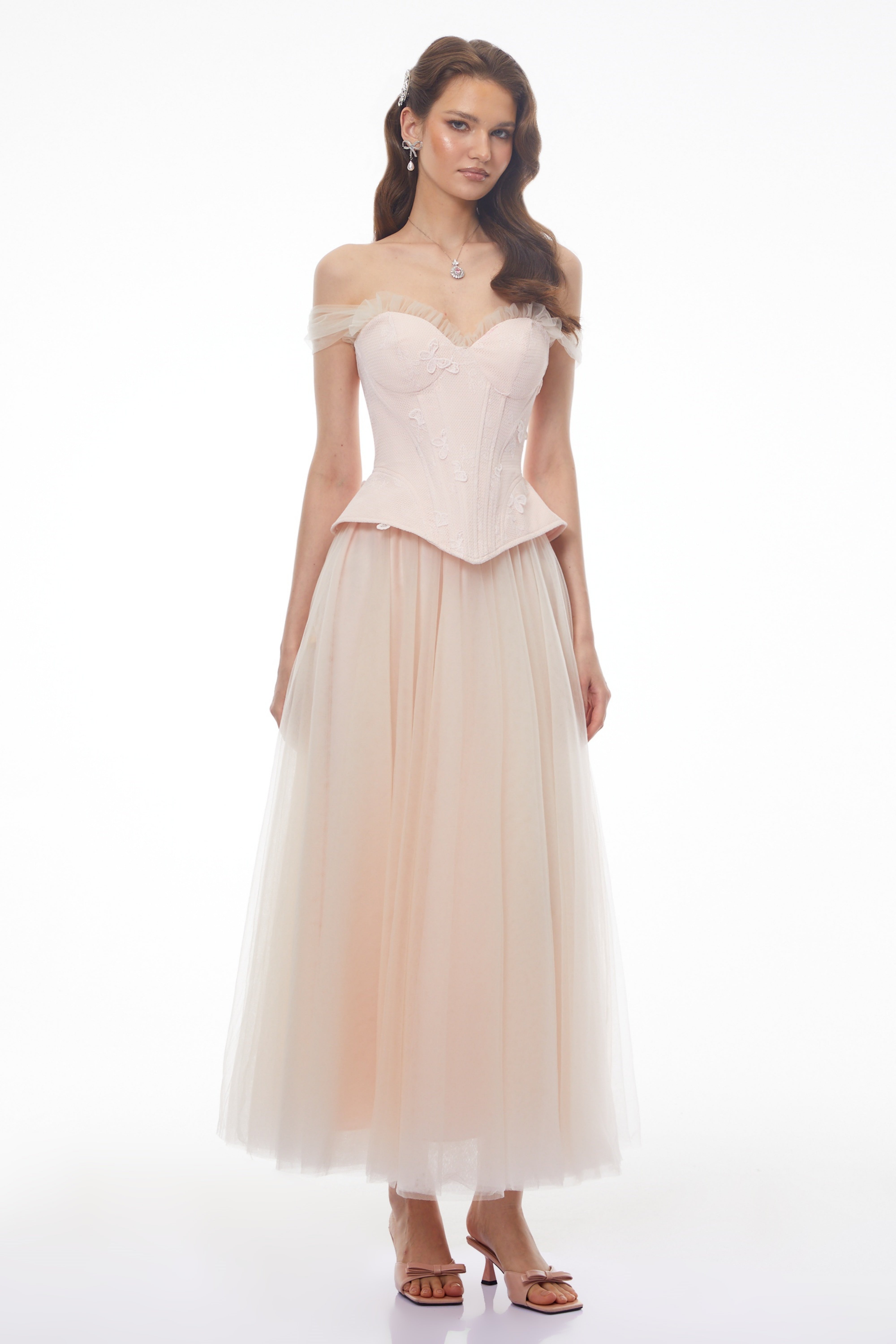 Ornella Pink Sweetheart Top & Skirt Set