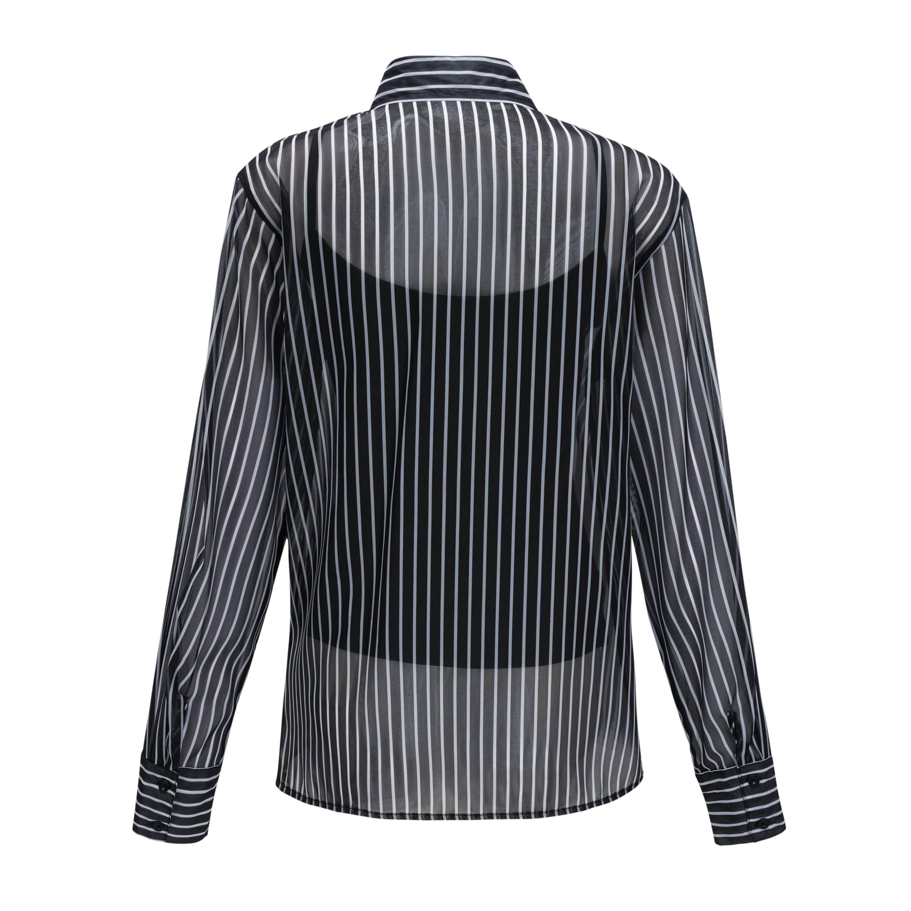 Ozzie Black Horizontal Stripe Blouse & Skirt Set