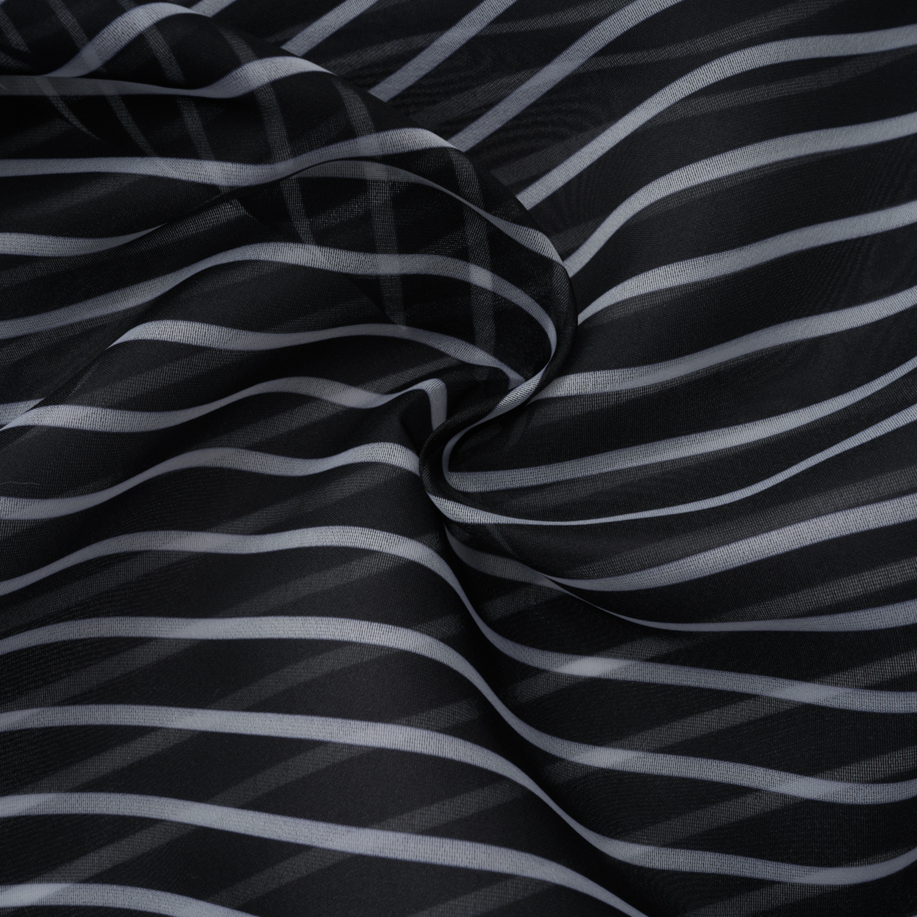 Ozzie Black Horizontal Stripe Blouse & Skirt Set