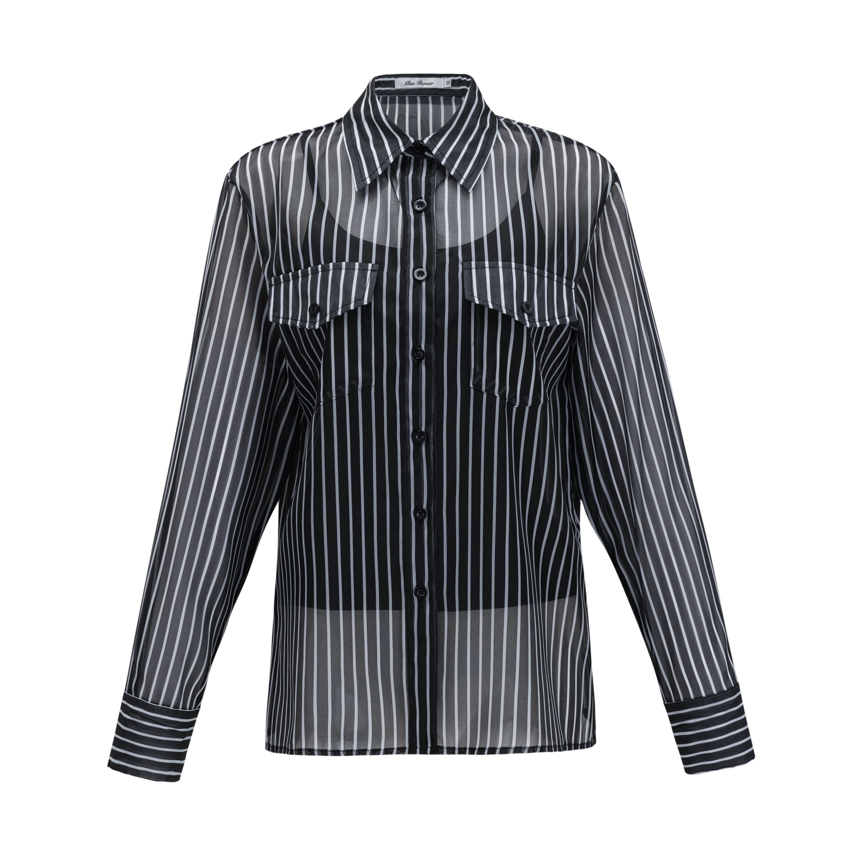 Ozzie Black Horizontal Stripe Blouse & Skirt Set