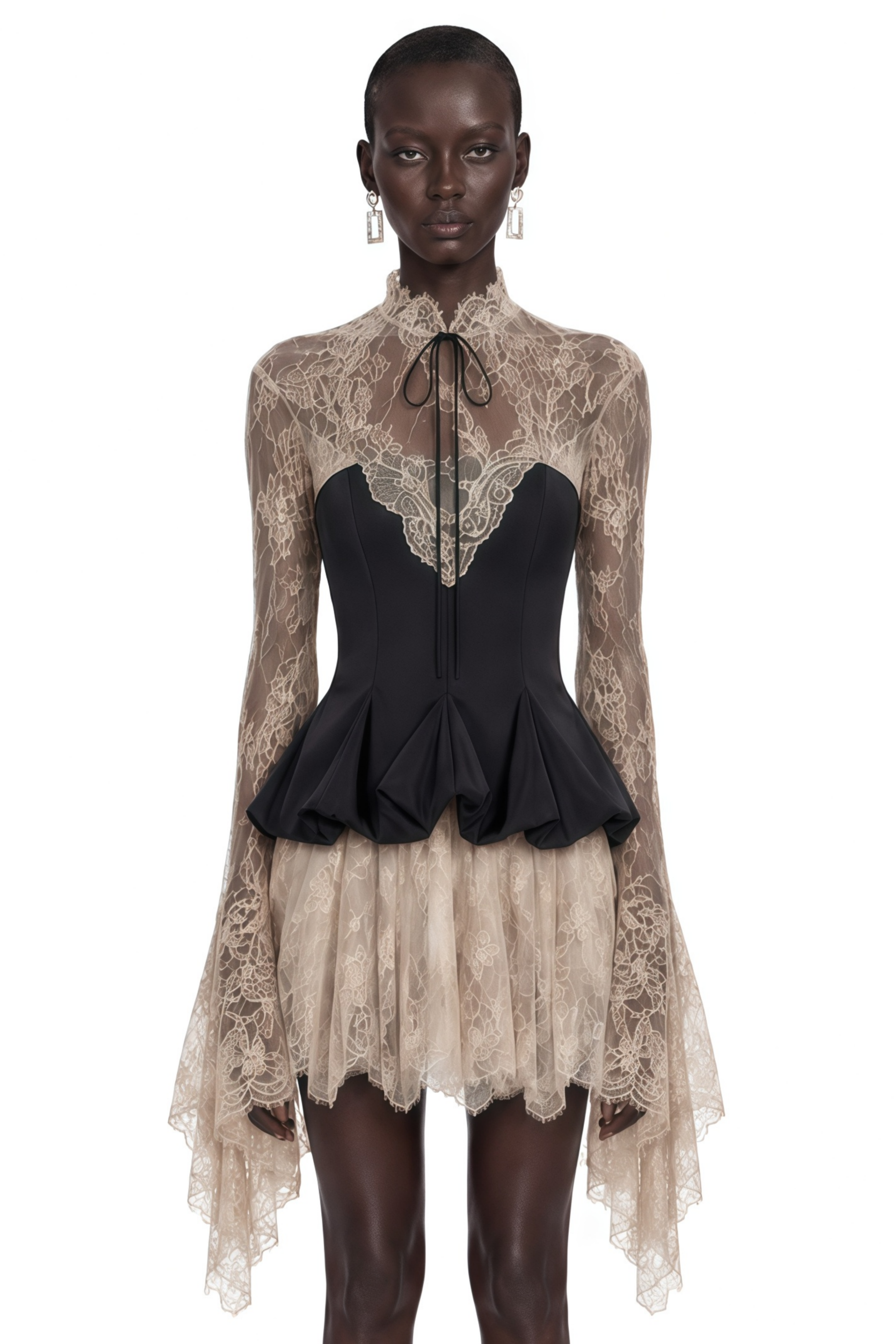 long sleeve corset mini dress Paulina Neutral Lace – Miss Rosier Size:36X36 (No Yellow Stripes) Black gala dress long YGroup_L13343 Maxi dress Dry clean only