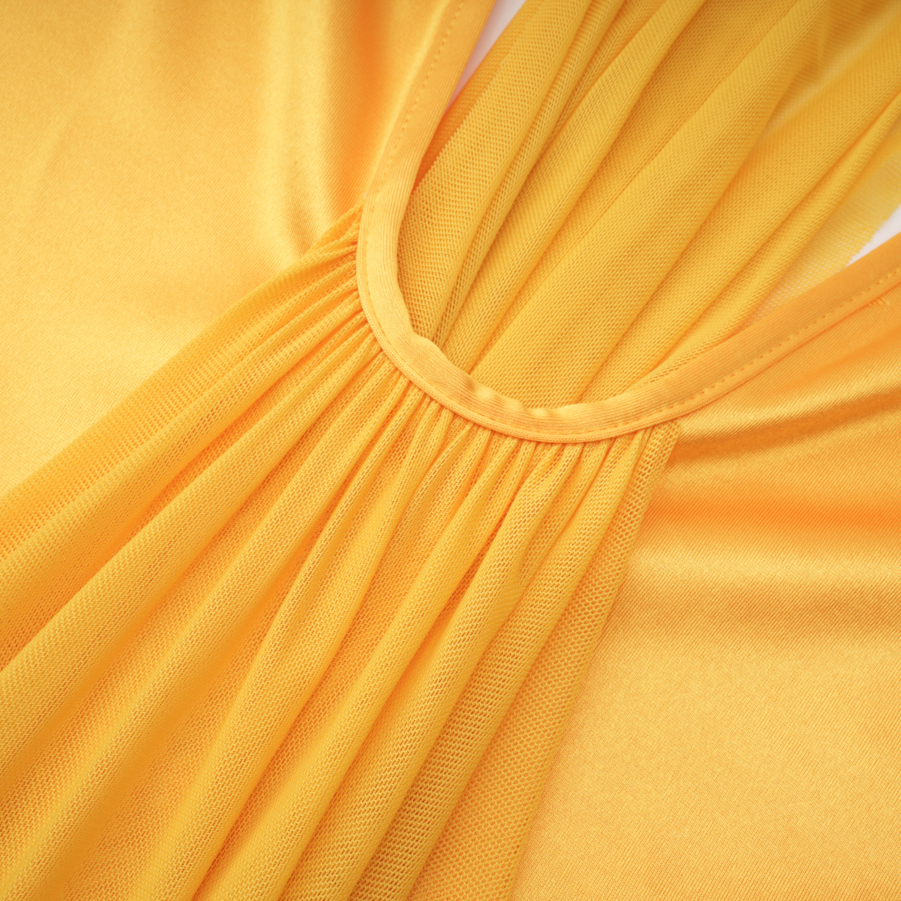Pele Yellow Cut-Out Ruched Maxi Dress