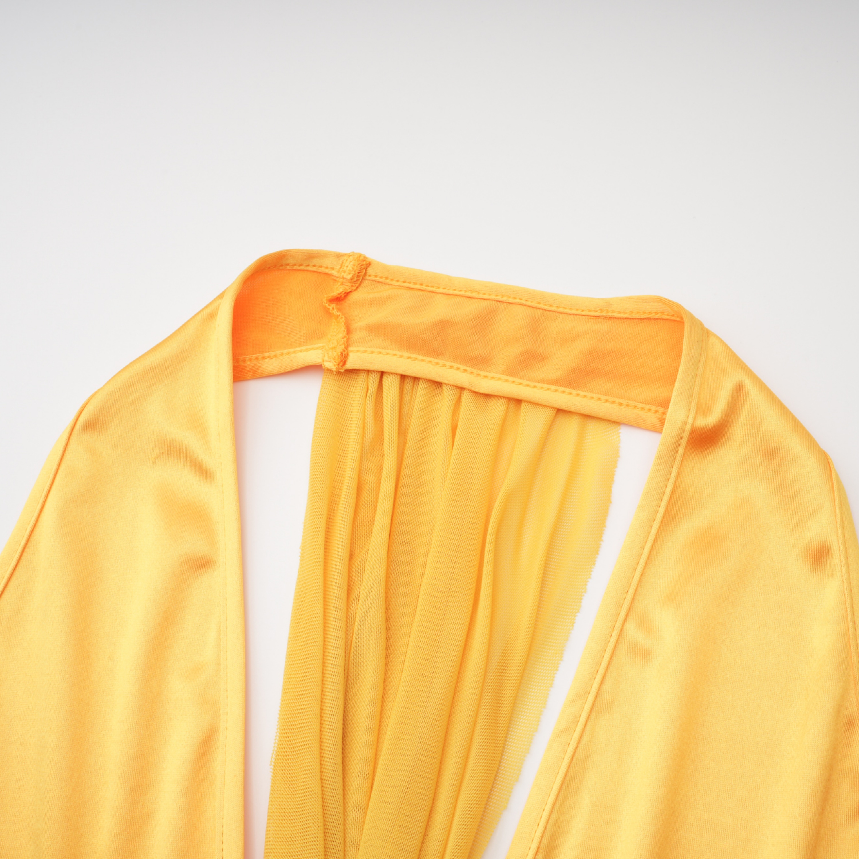 Pele Yellow Cut-Out Ruched Maxi Dress