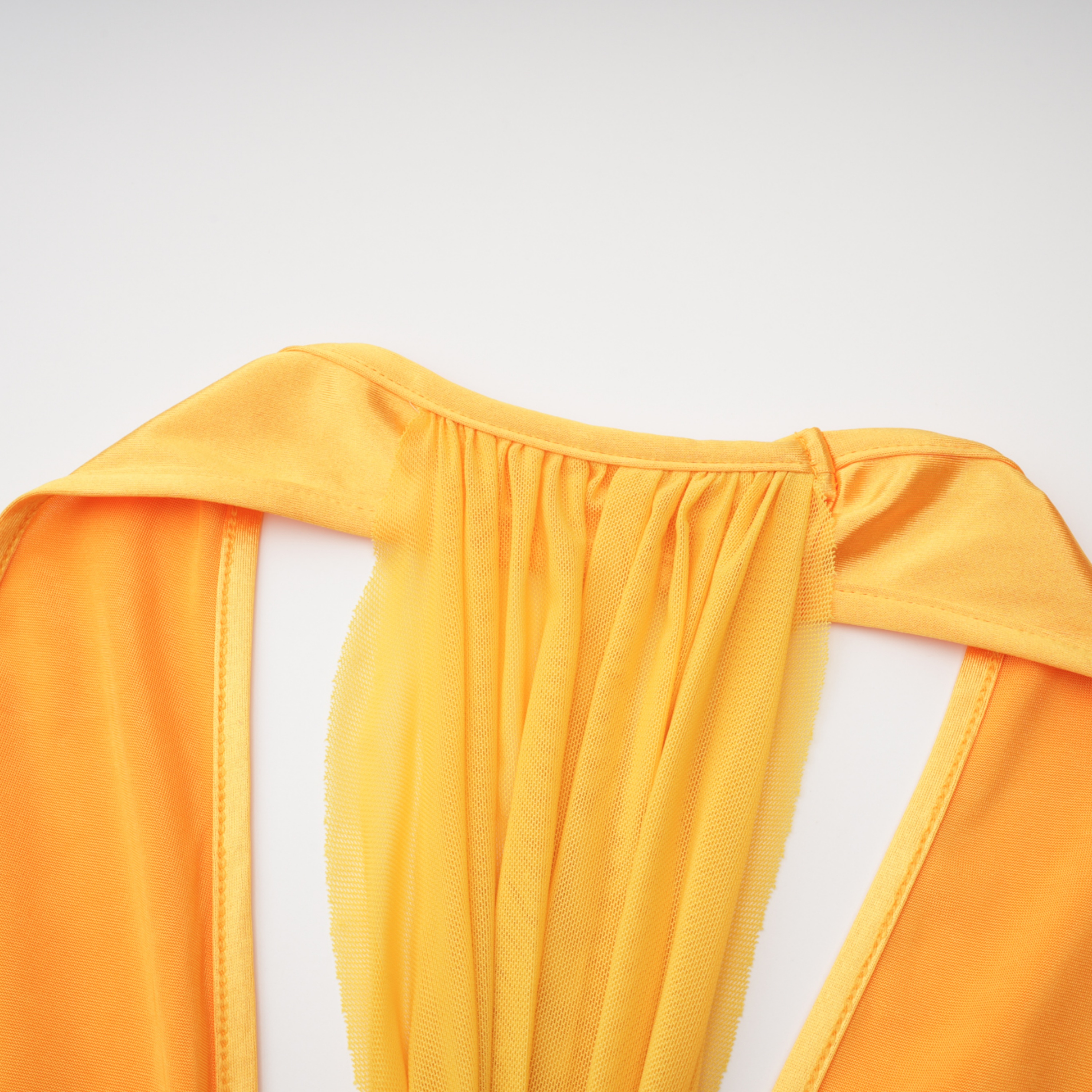 Pele Yellow Cut-Out Ruched Maxi Dress