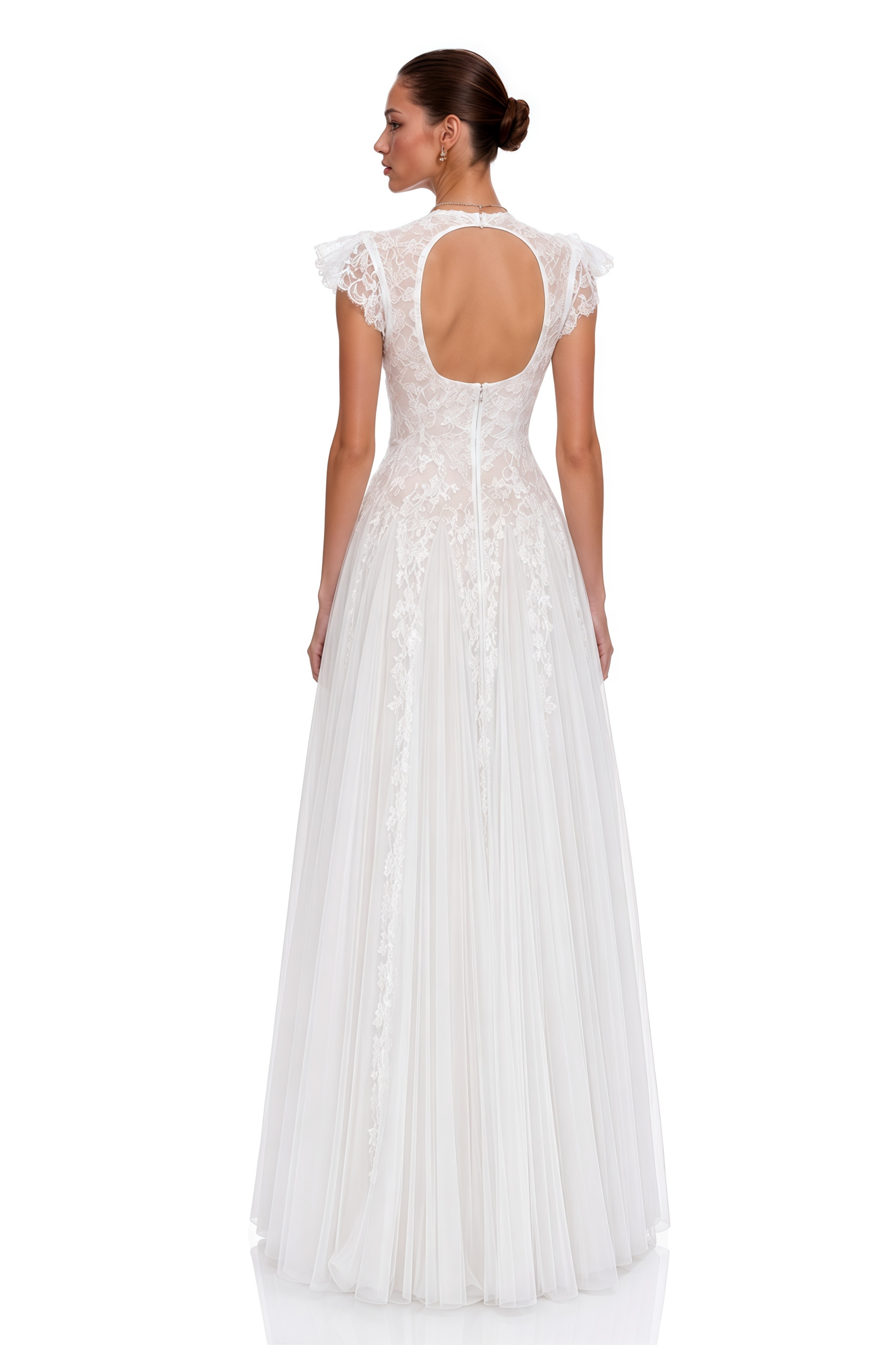 Pia White Floral Embroidered Midi Dress