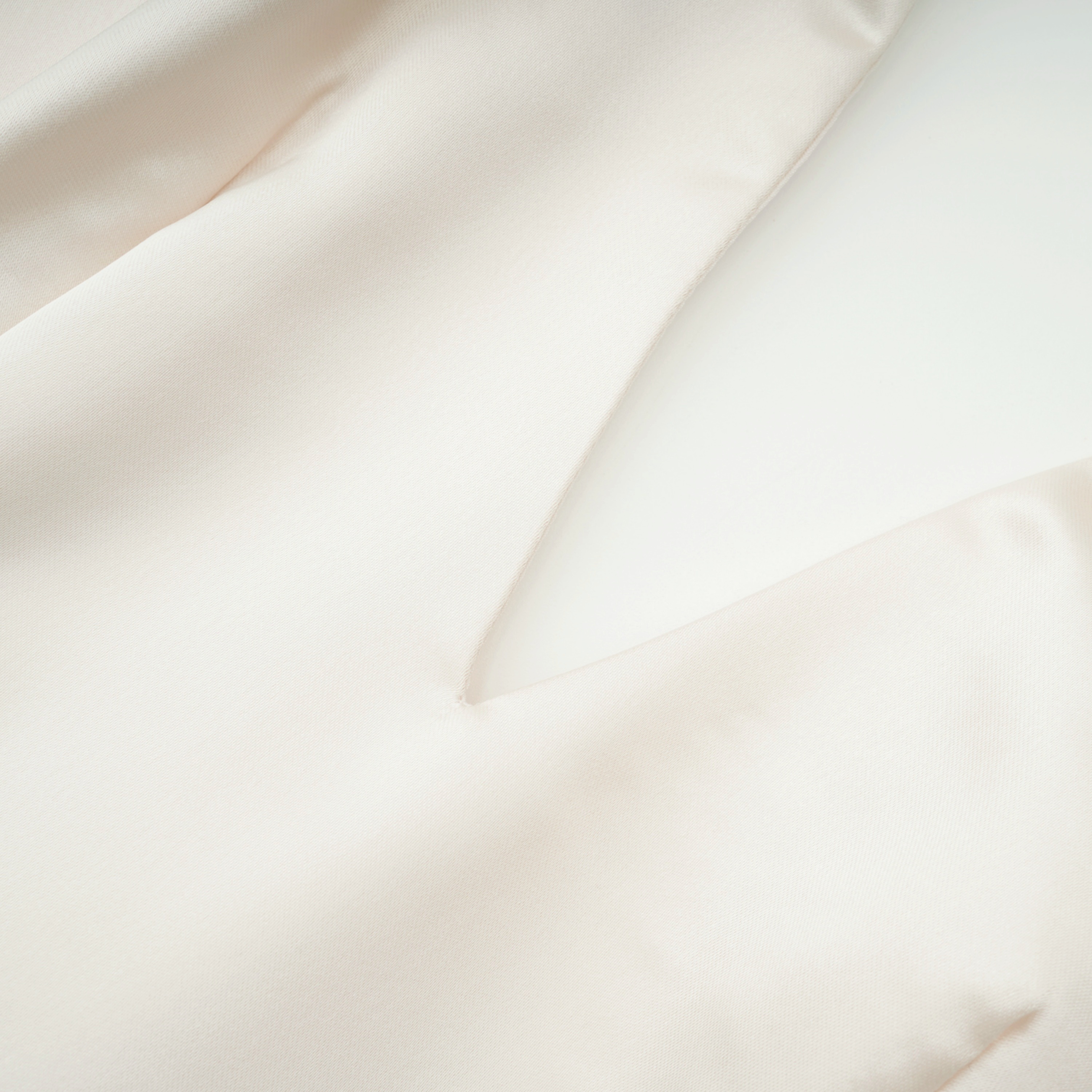 Querubina Ivory Plunge Neck Satin Top & Skirt Set