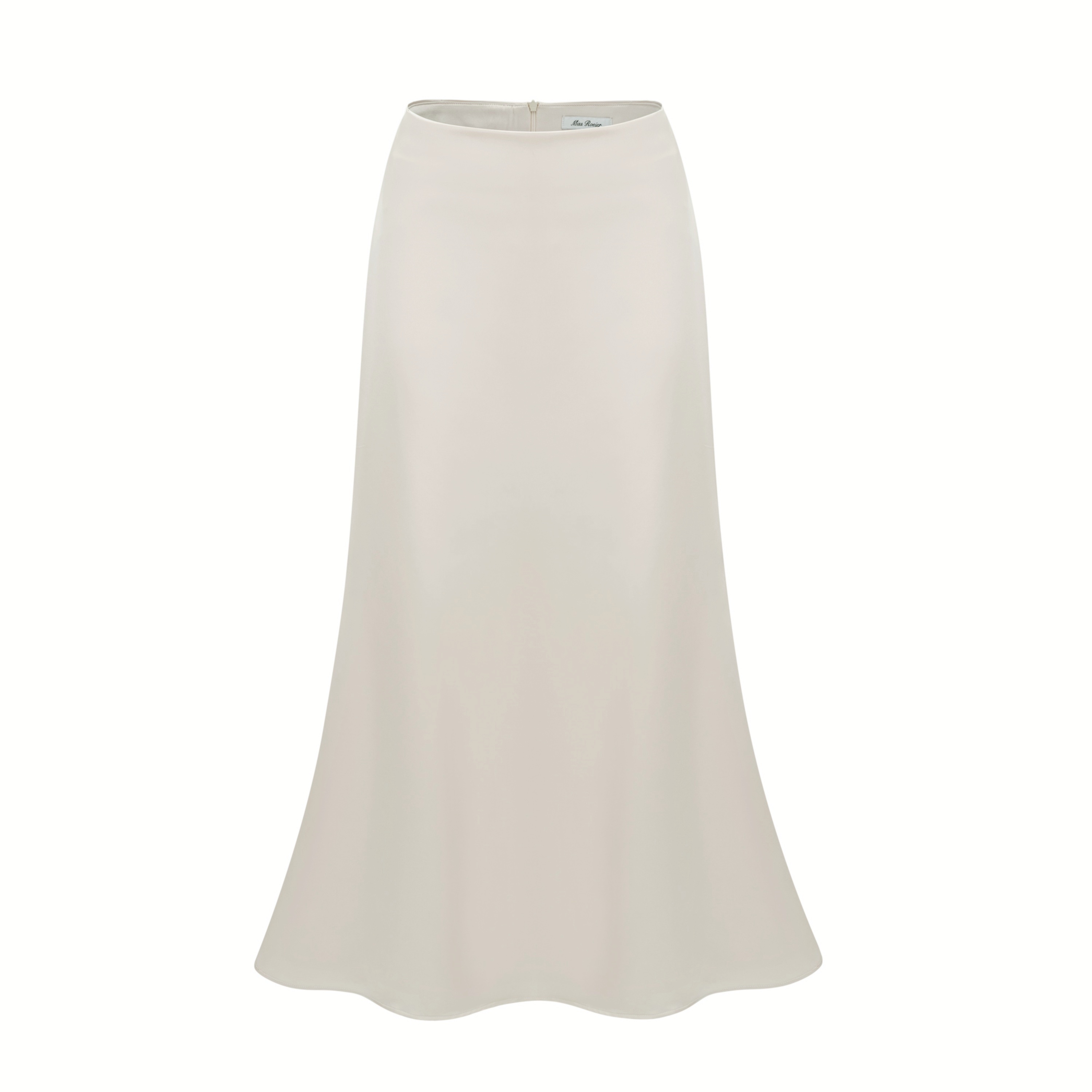 Querubina Ivory Plunge Neck Satin Top & Skirt Set