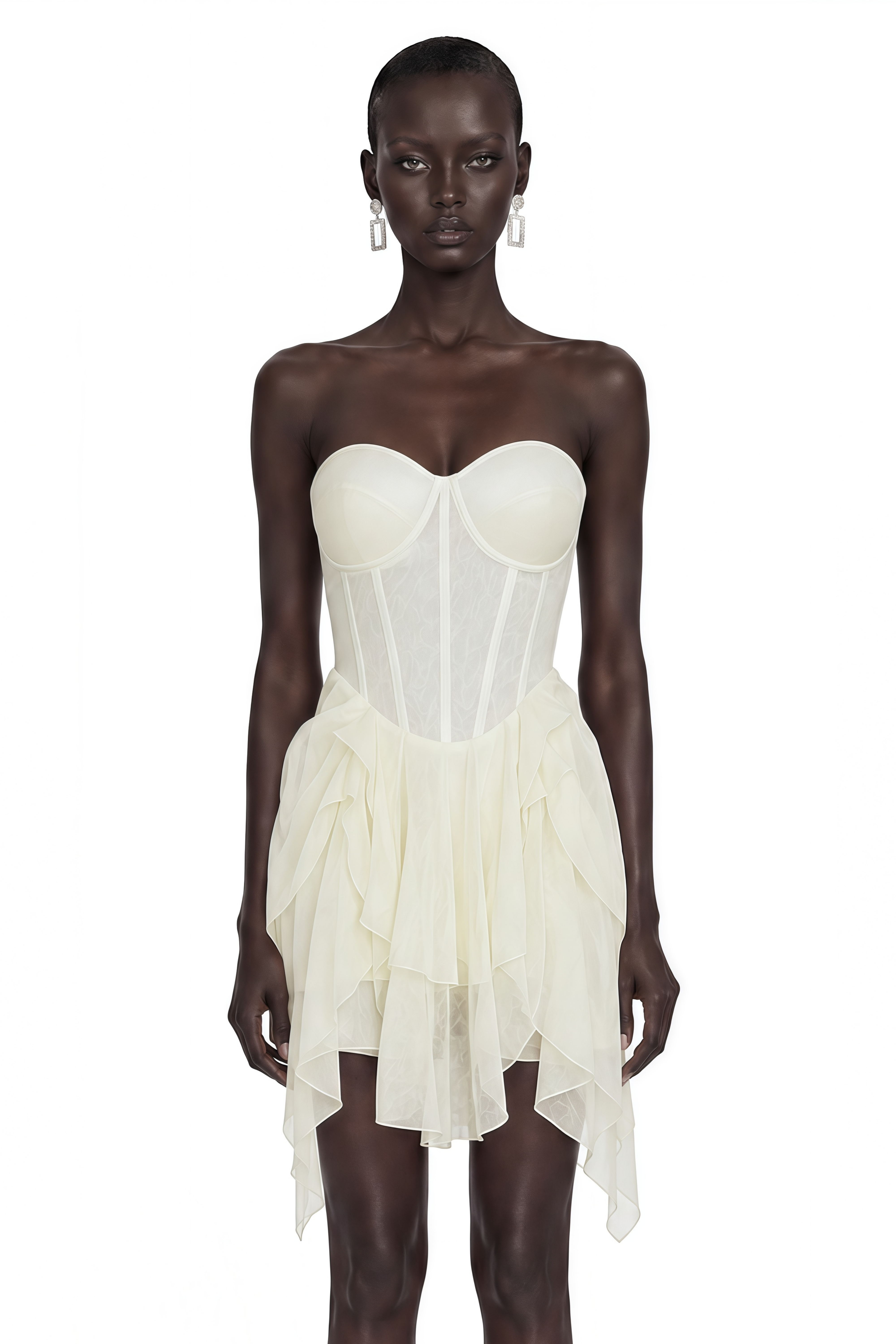 Raelynn White Strapless Ruched Mini Dress