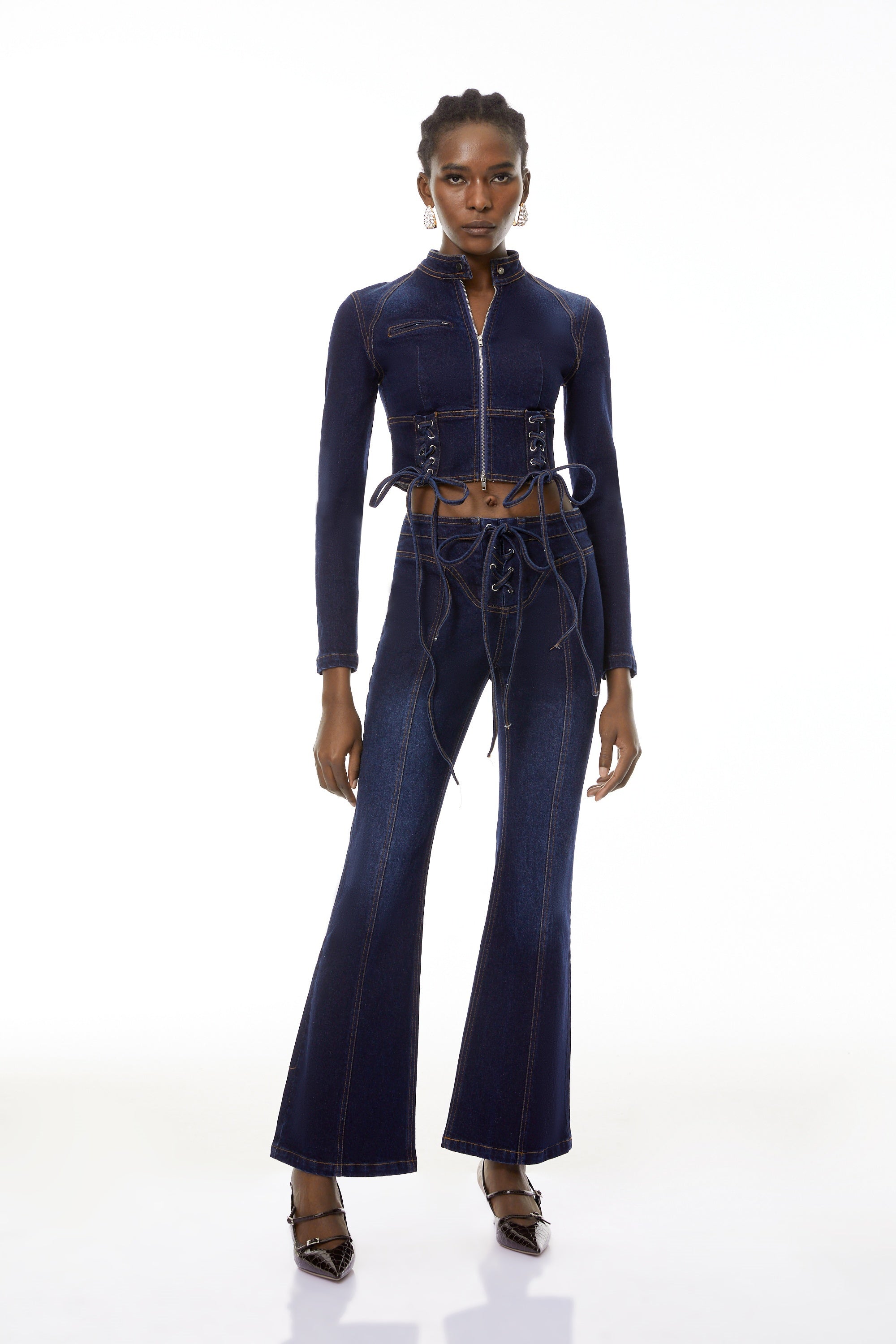 Denim Lace-Up Co-ord Set
