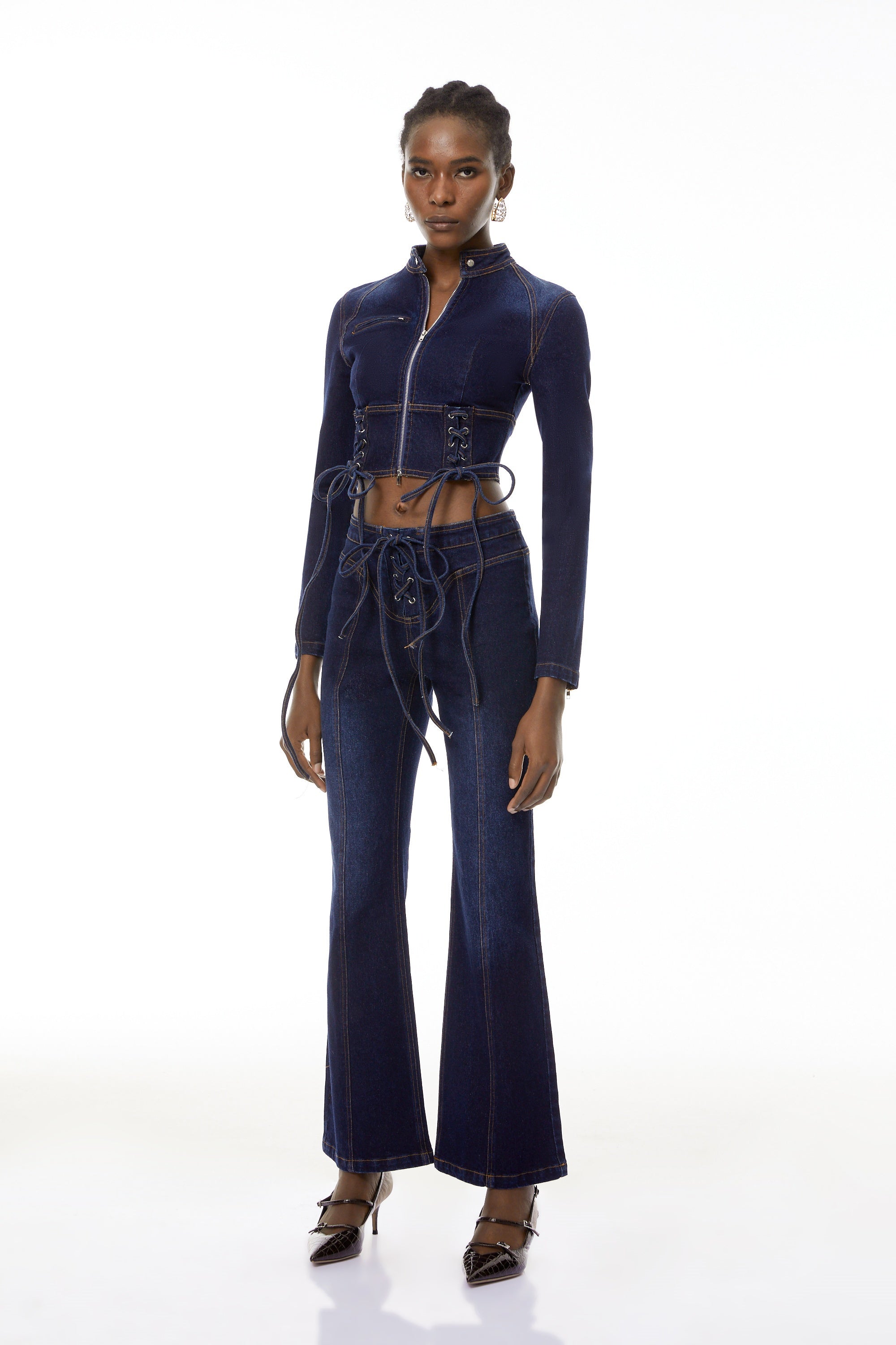 Denim Lace-Up Co-ord Set