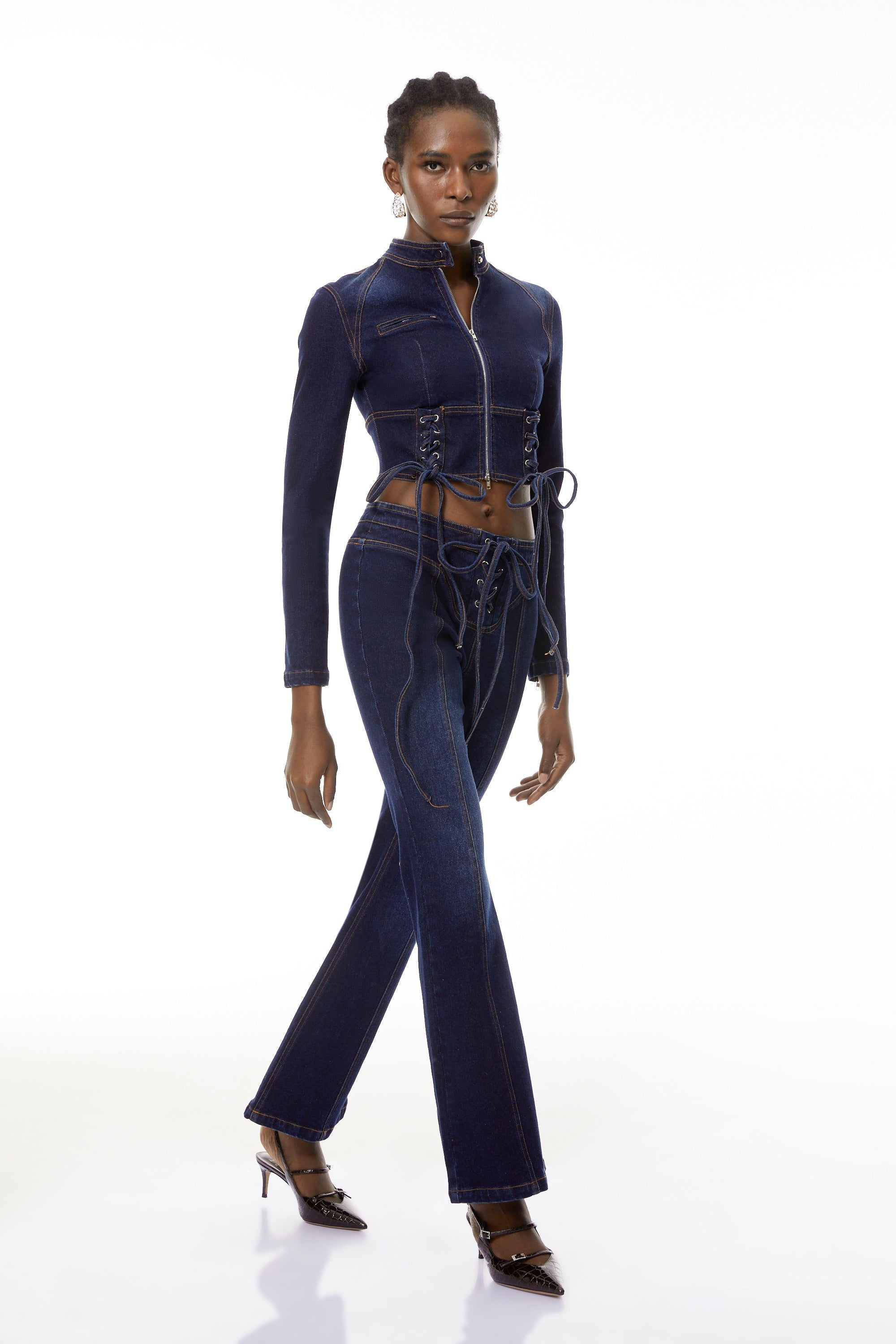 Denim Lace-Up Co-ord Set