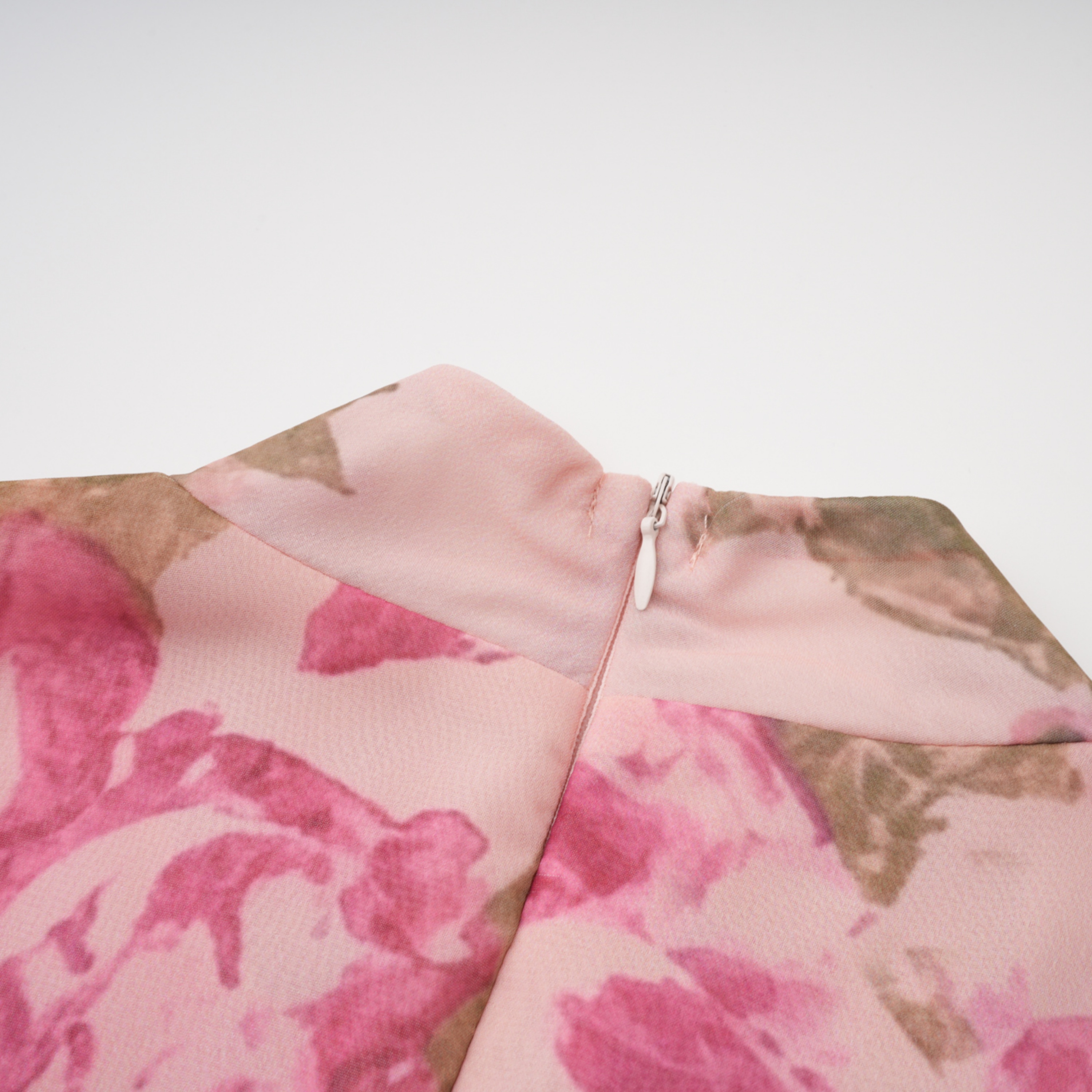 Rosalind Pink Mock Neck Puff Sleeve Floral Maxi Dress