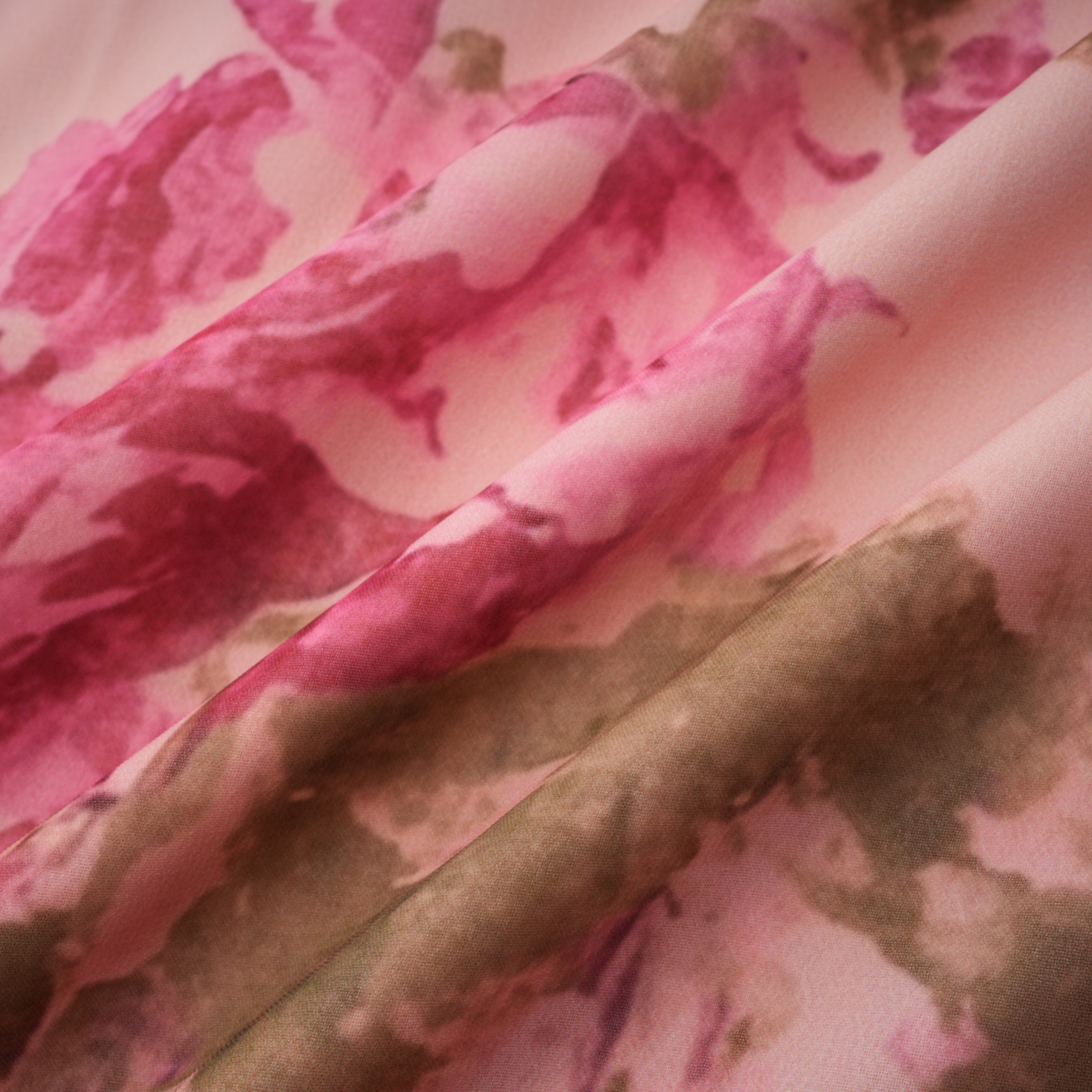 Rosalind Pink Mock Neck Puff Sleeve Floral Maxi Dress