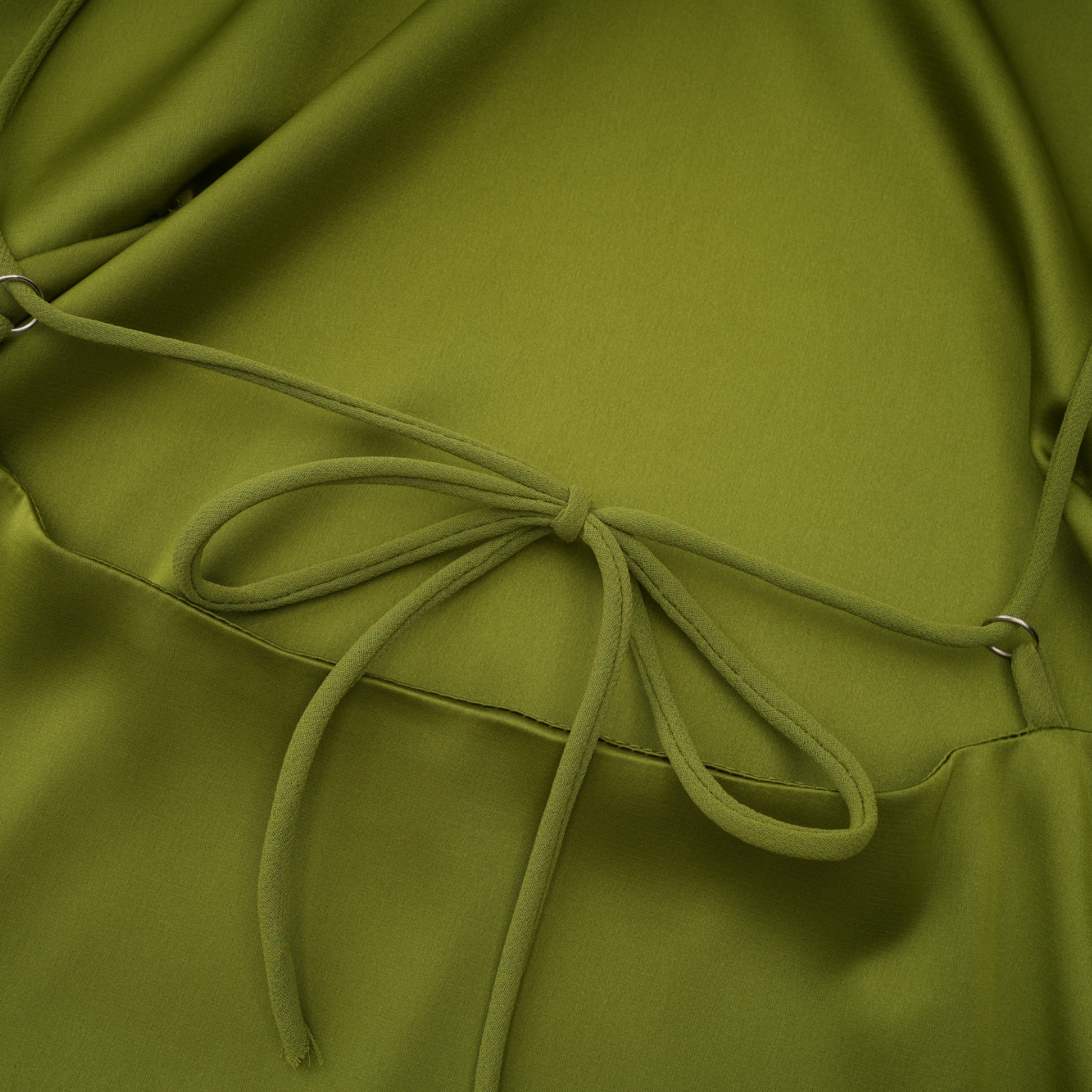 Rowena Olive Green Halterneck Maxi Dress With Scarf
