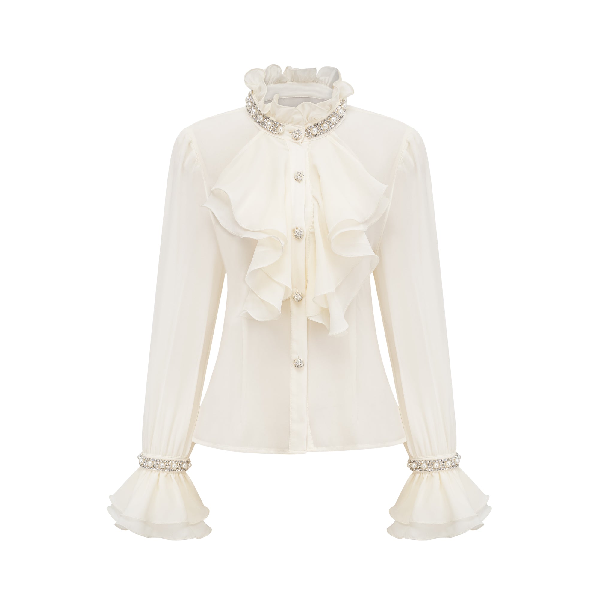 Ruffled Embellished Shirt