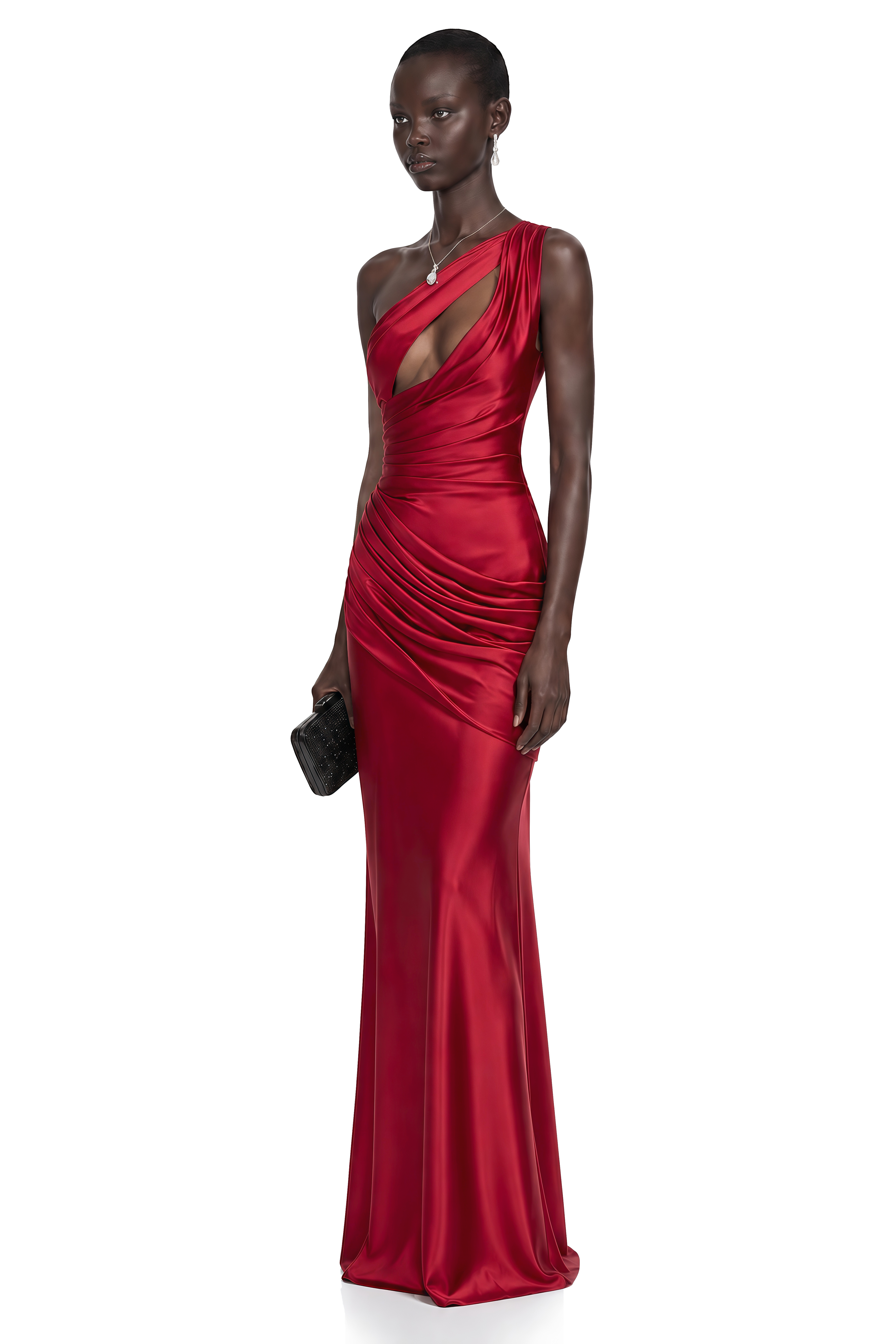 cut out one shoulder maxi dress Seraphina Red Cut-Out – Miss Rosier ecological requirements Color:FIRED BRICK bustier dresses Ladies dresses Plus size mother of