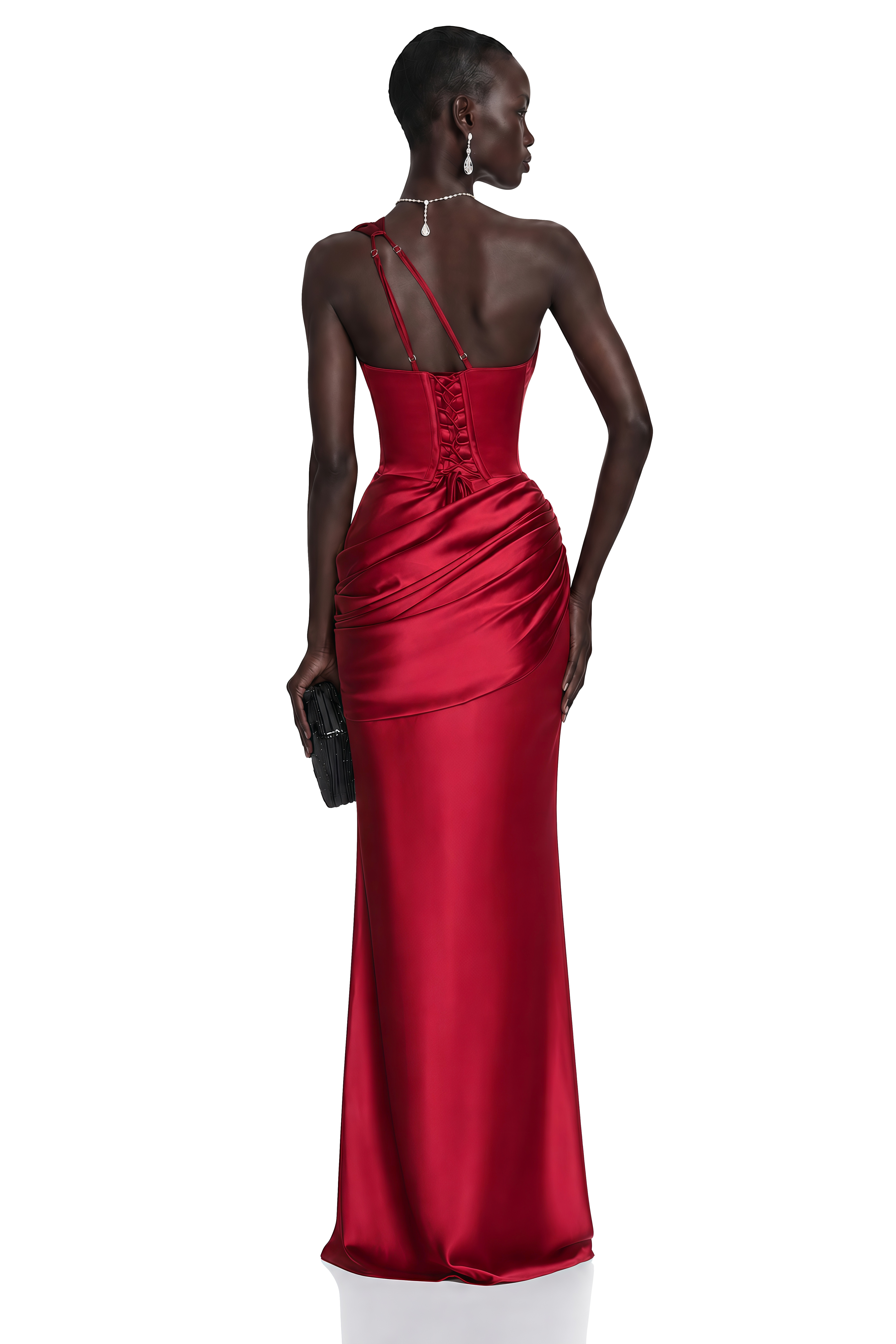 Seraphina Red One Shoulder Cut-Out Maxi Dress