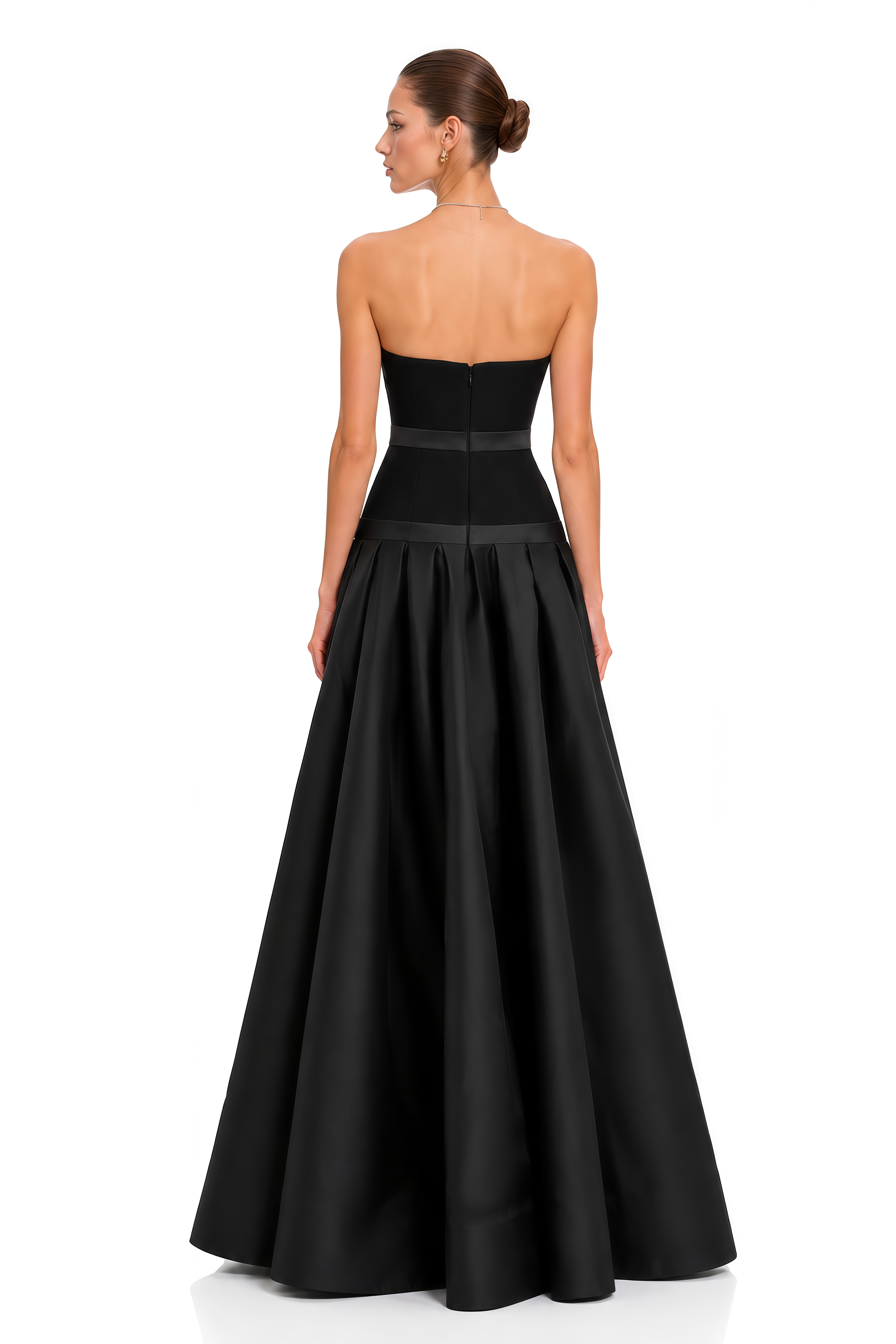 Soleia Black Bow Detail Strapless Maxi Dress