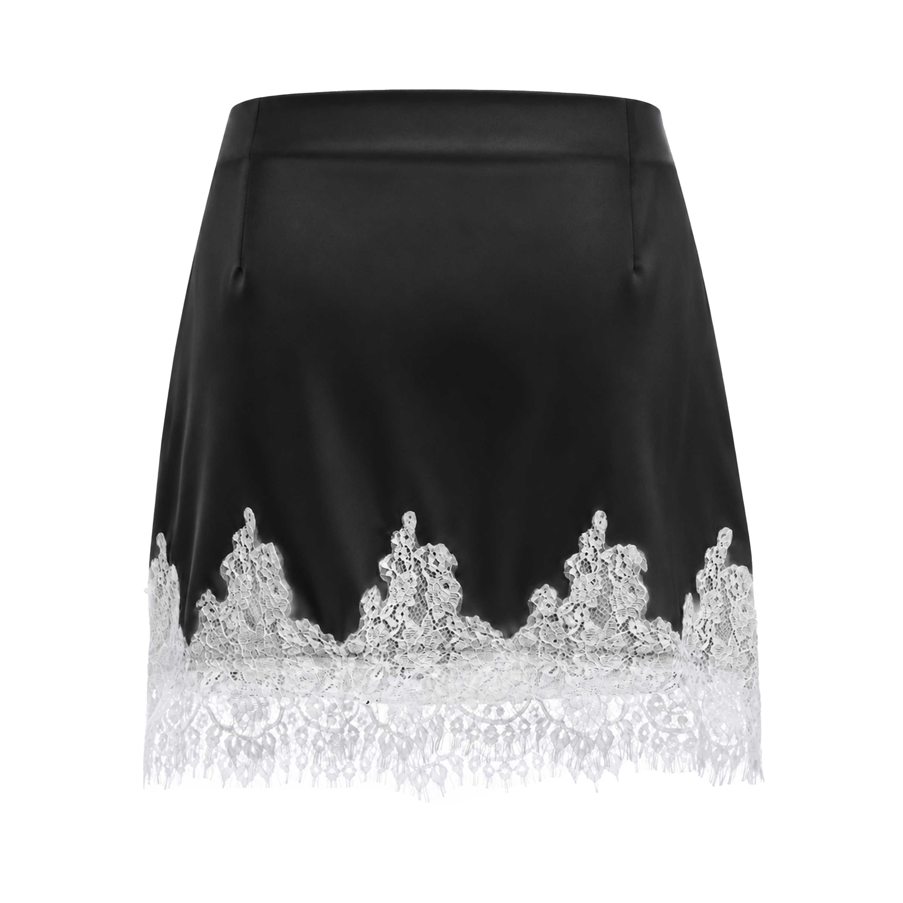Sophia Black One Shoulder Top & Skirt Set with Lace Trim