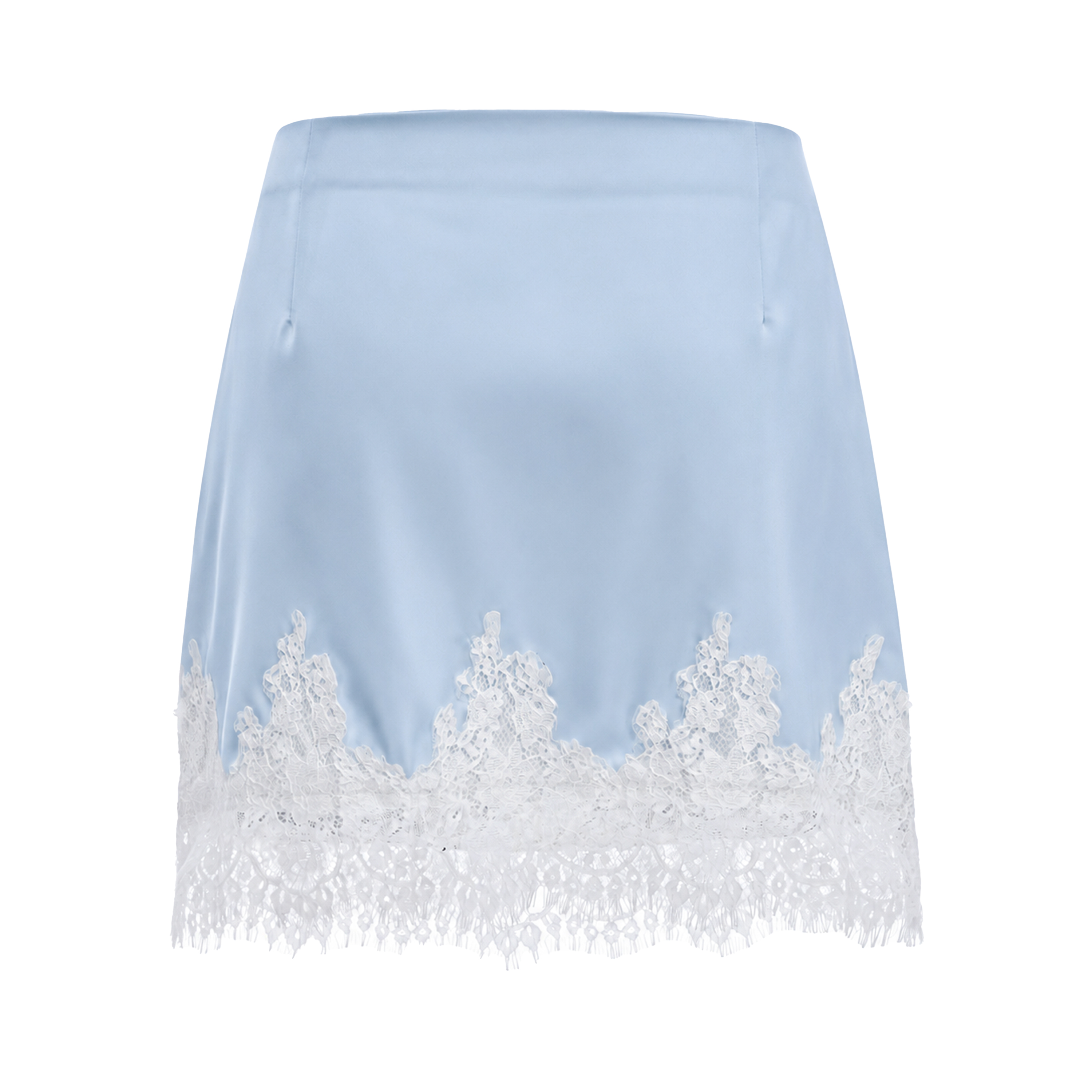 Sophia Blue One Shoulder Top & Skirt Set with Lace Trim