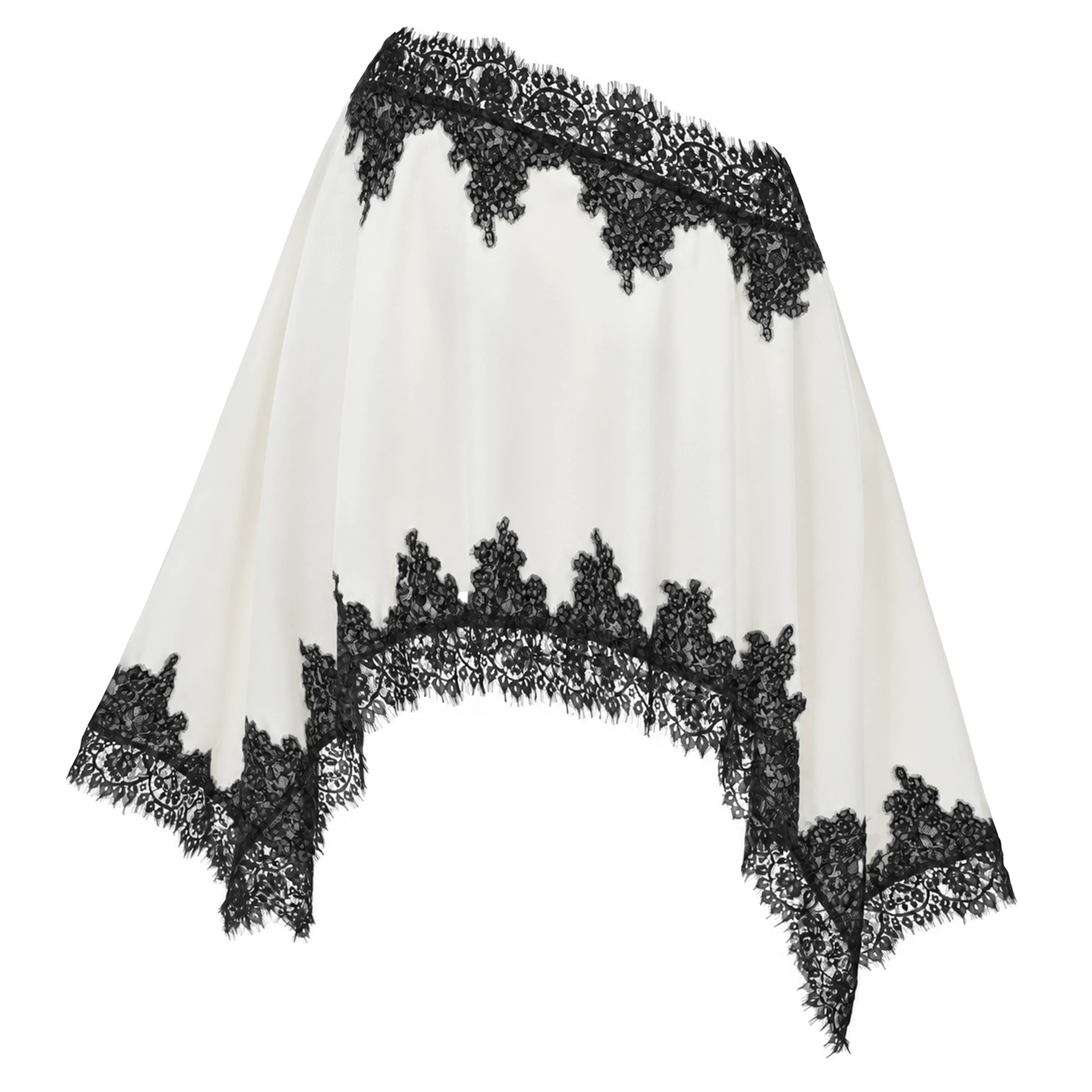 Sophia Cream One Shoulder Top & Skirt Set with Lace Trim