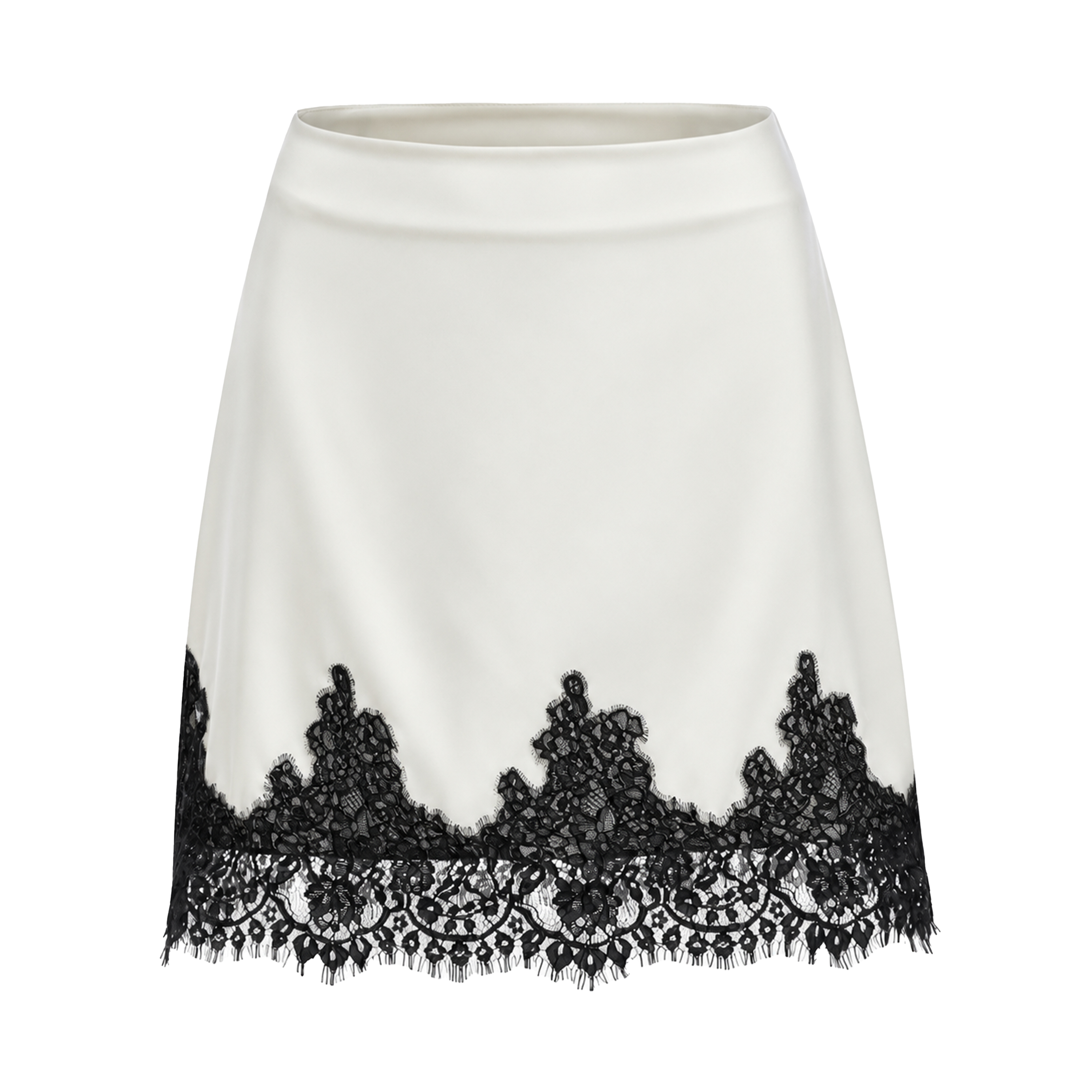 Sophia Cream One Shoulder Top & Skirt Set with Lace Trim