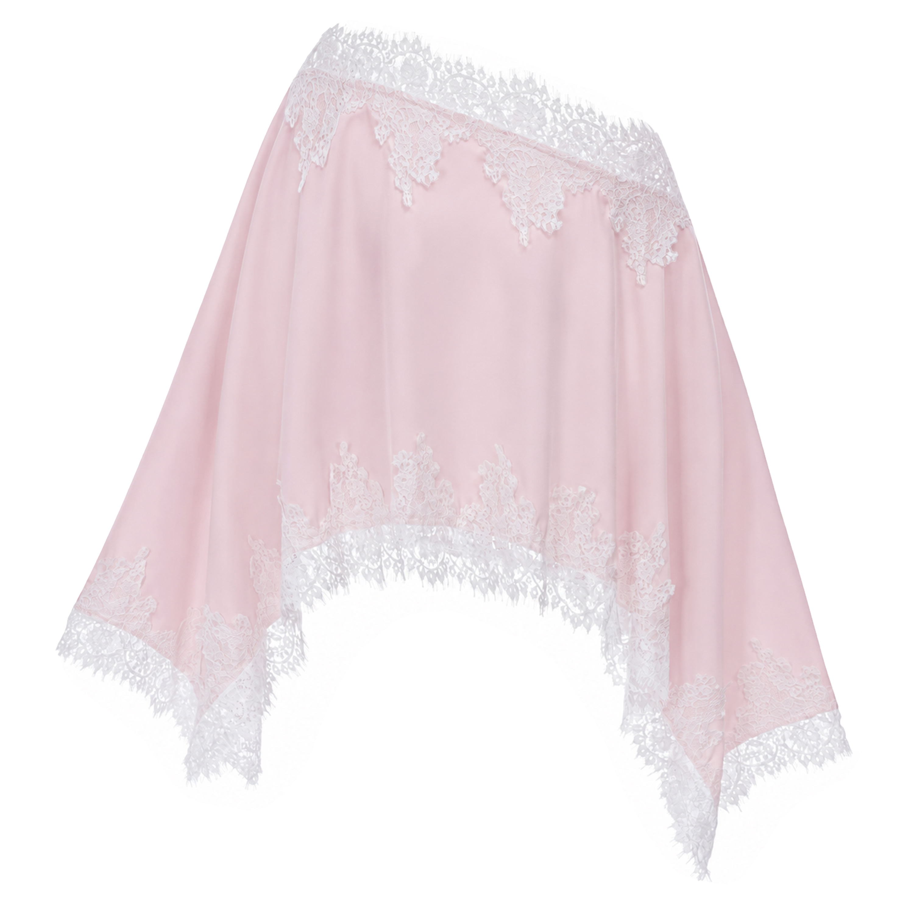 Sophia Pink One Shoulder Top & Skirt Set with Lace Trim